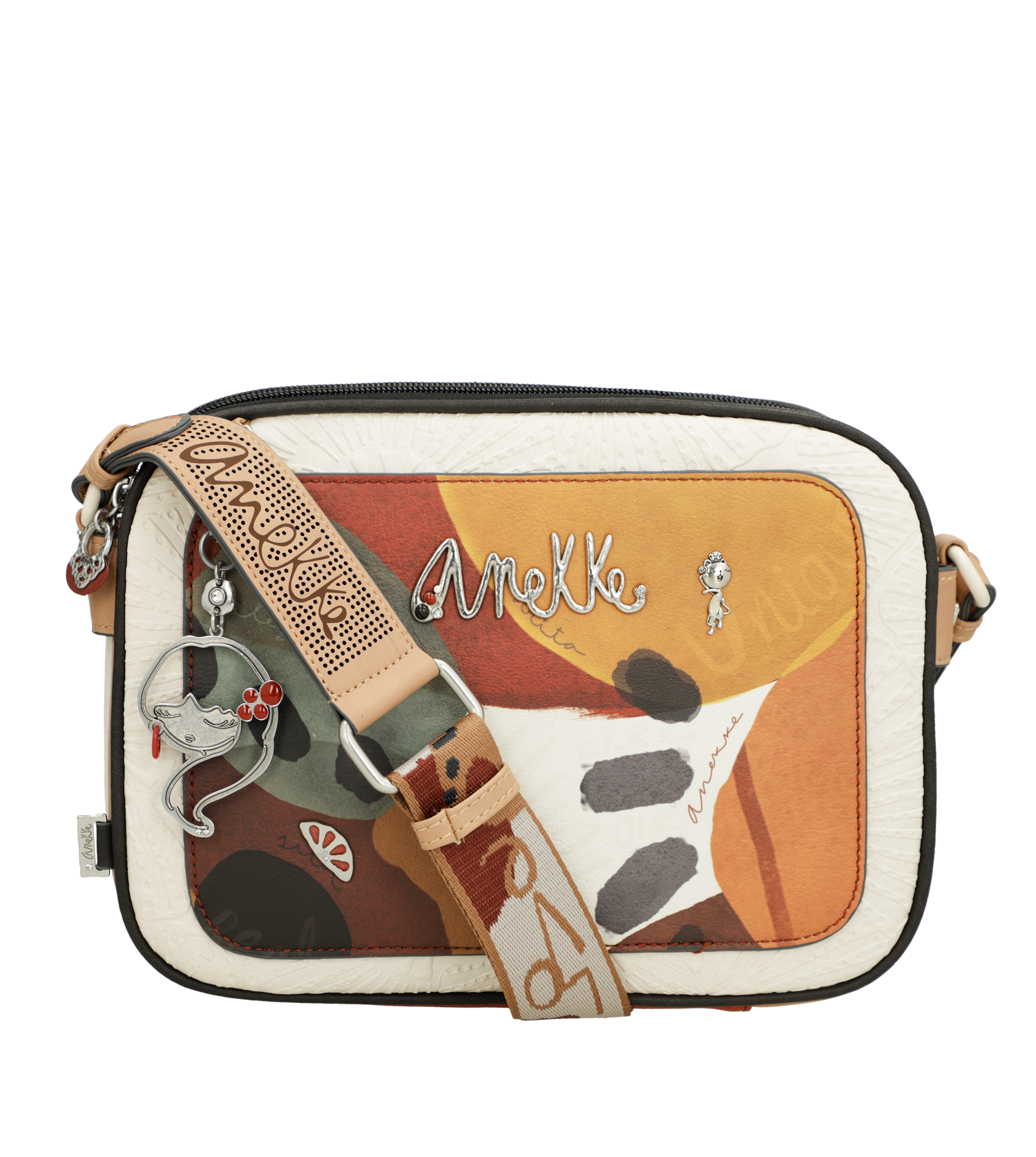 Borsa a tracolla Anekke compatta con design moderno e dettagli decorativi Arancione TU | Giò Fashion
