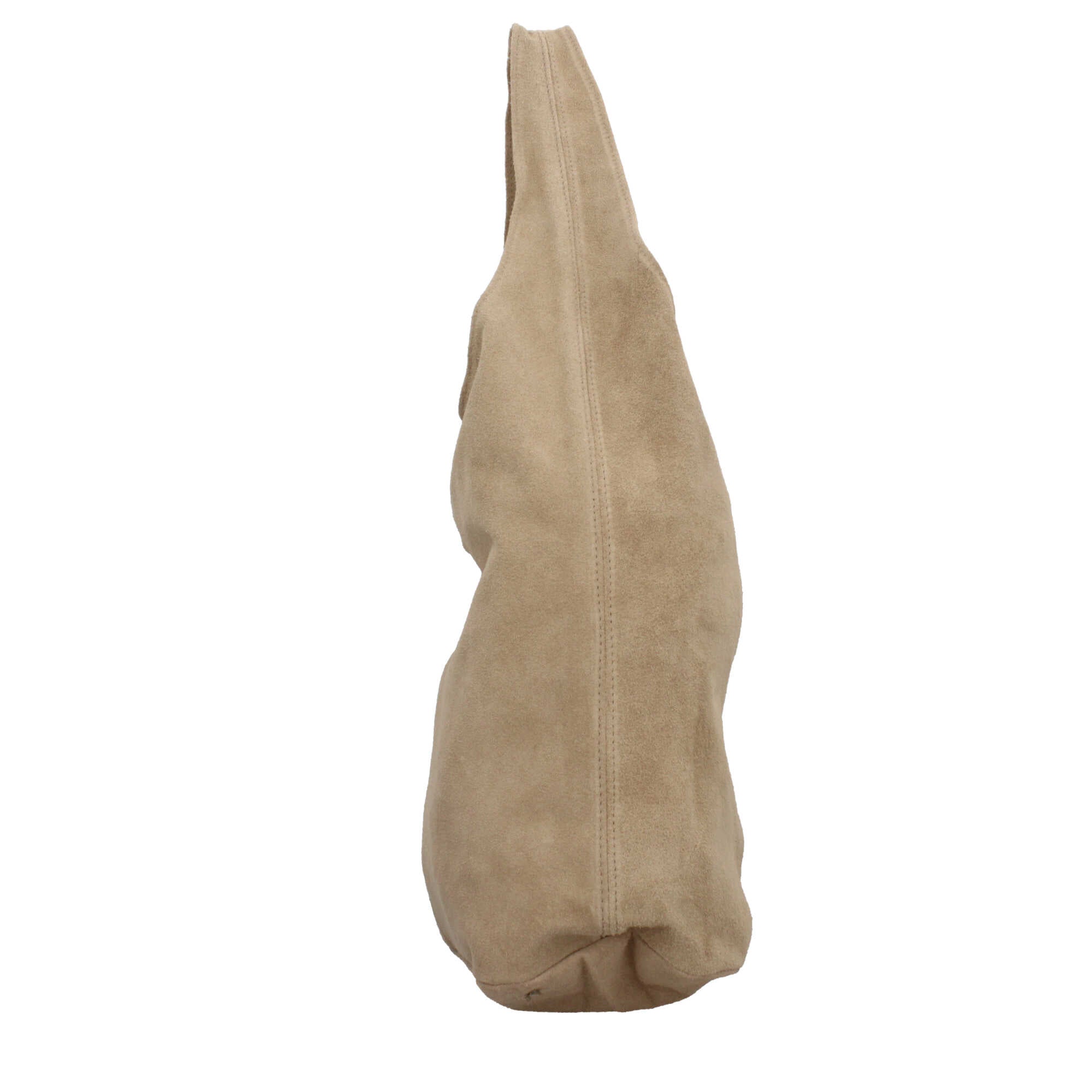 Borsa a spalla in camoscio Made in Italy dal design contemporaneo