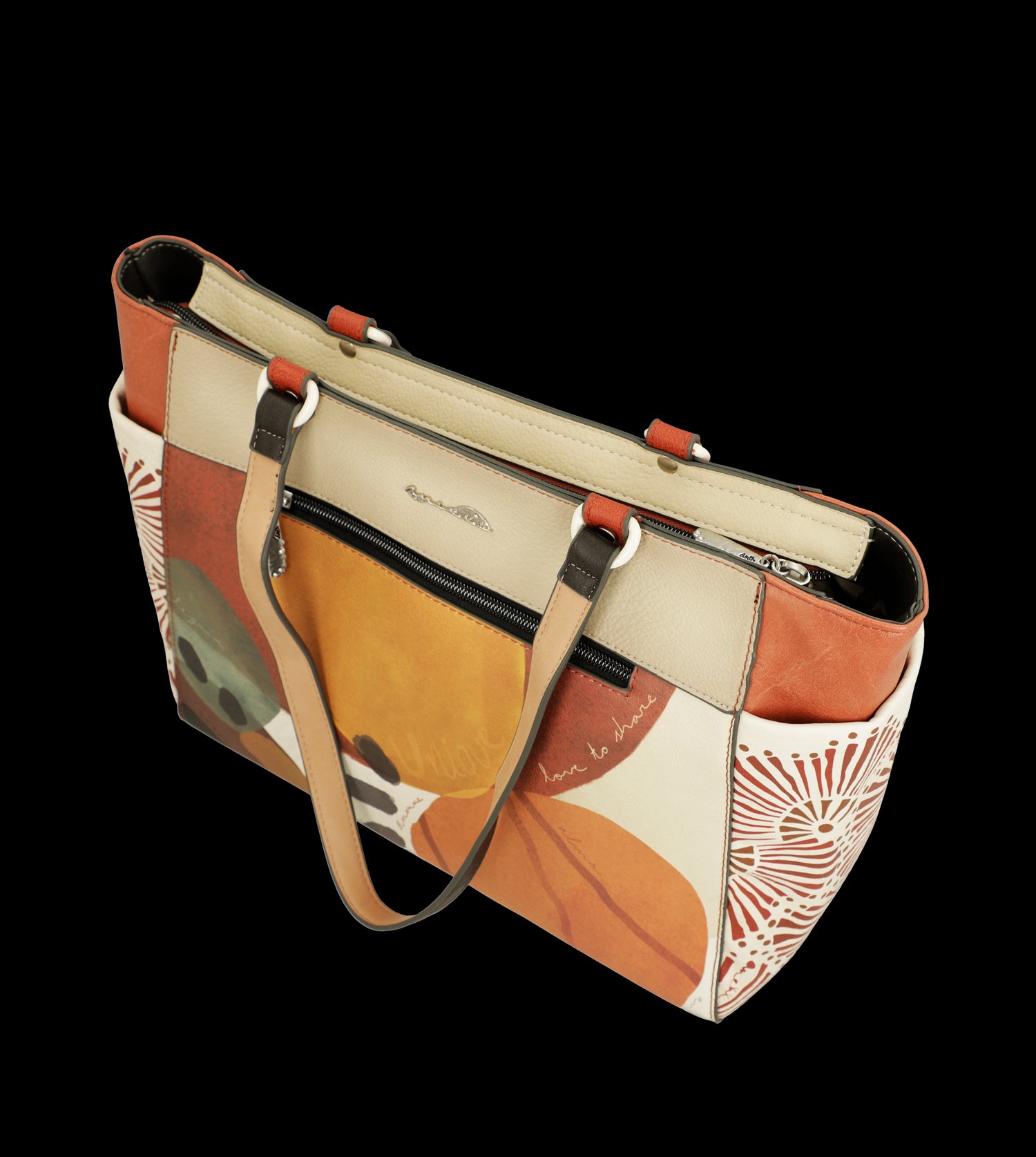 Shopper Anekke capiente con doppio manico e decorazioni artistiche