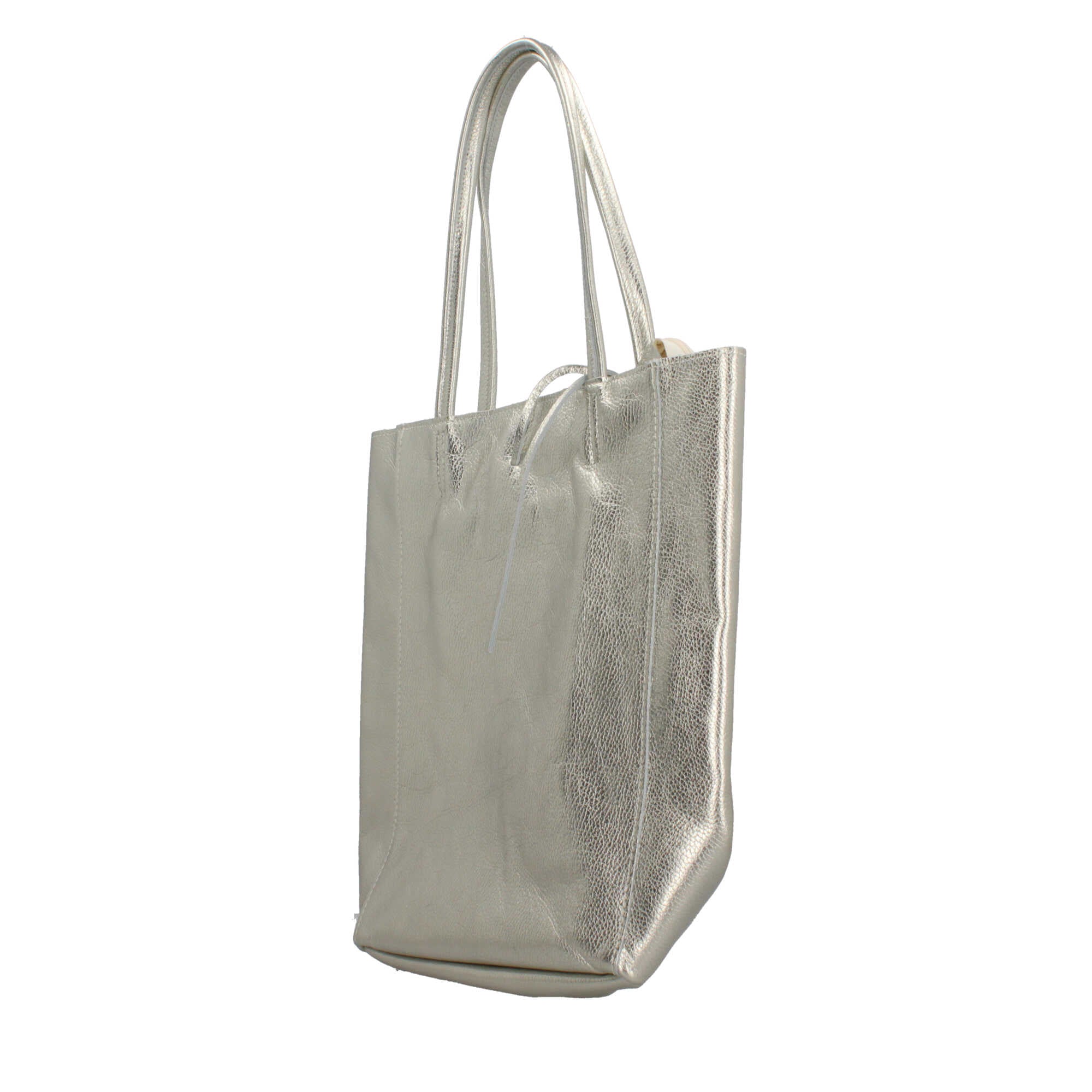 Shopper in pelle martellata Made in Italy dal design essenziale