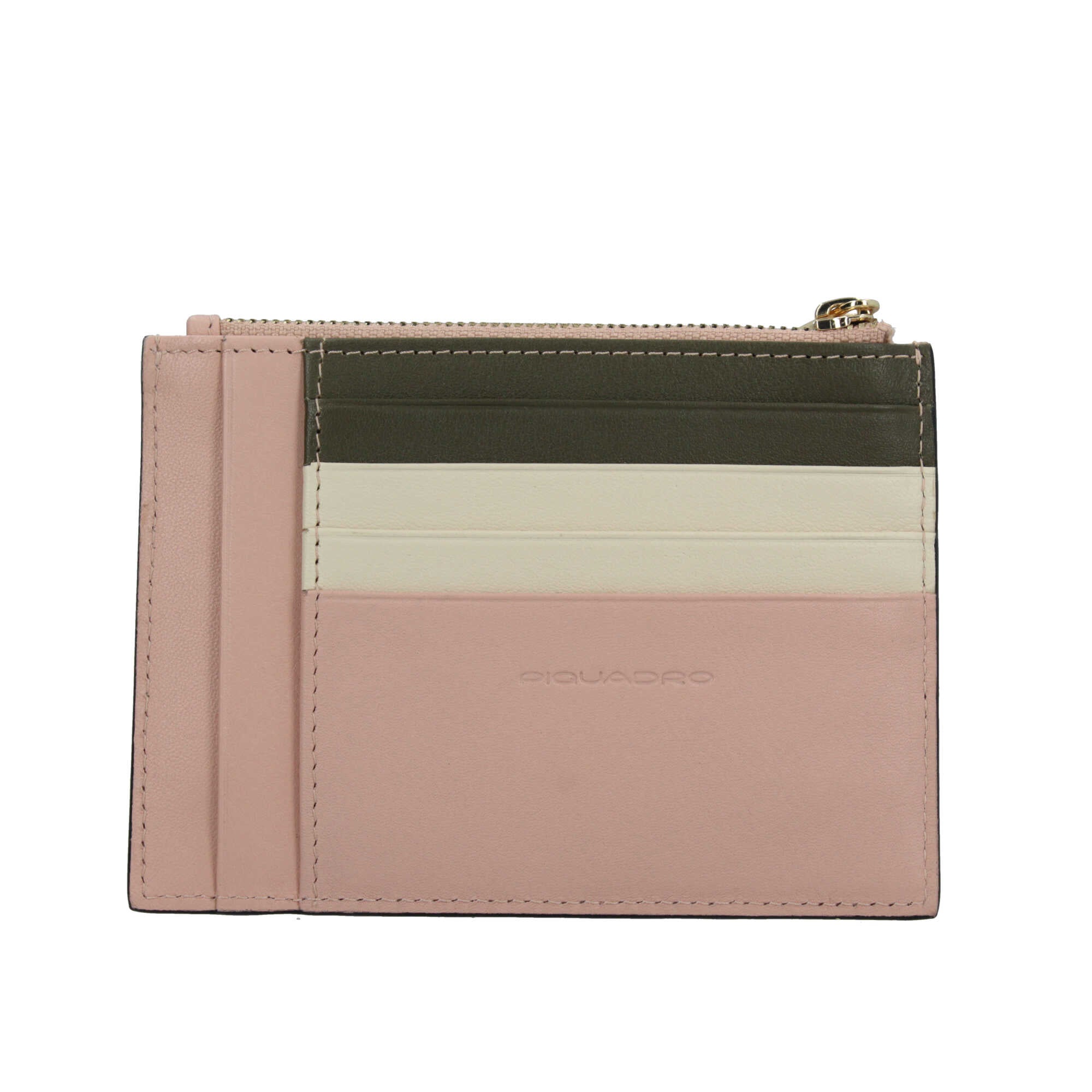 Piquadro porta monete in pelle con protezione RFID e scomparti per carte