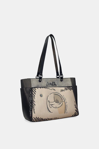 Shopper Anekke con doppio manico e grafica artistica