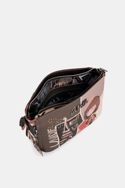 Borsa a tracolla Anekke con stampa Paris Unique