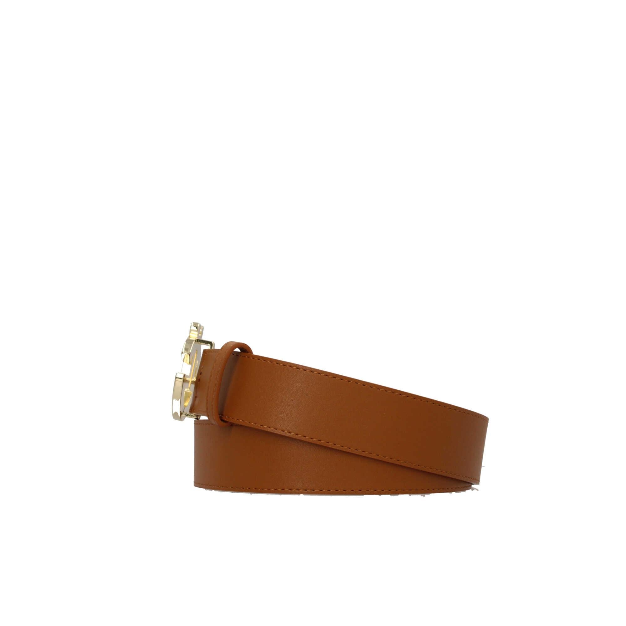 Cintura in ecopelle con logo in metallo