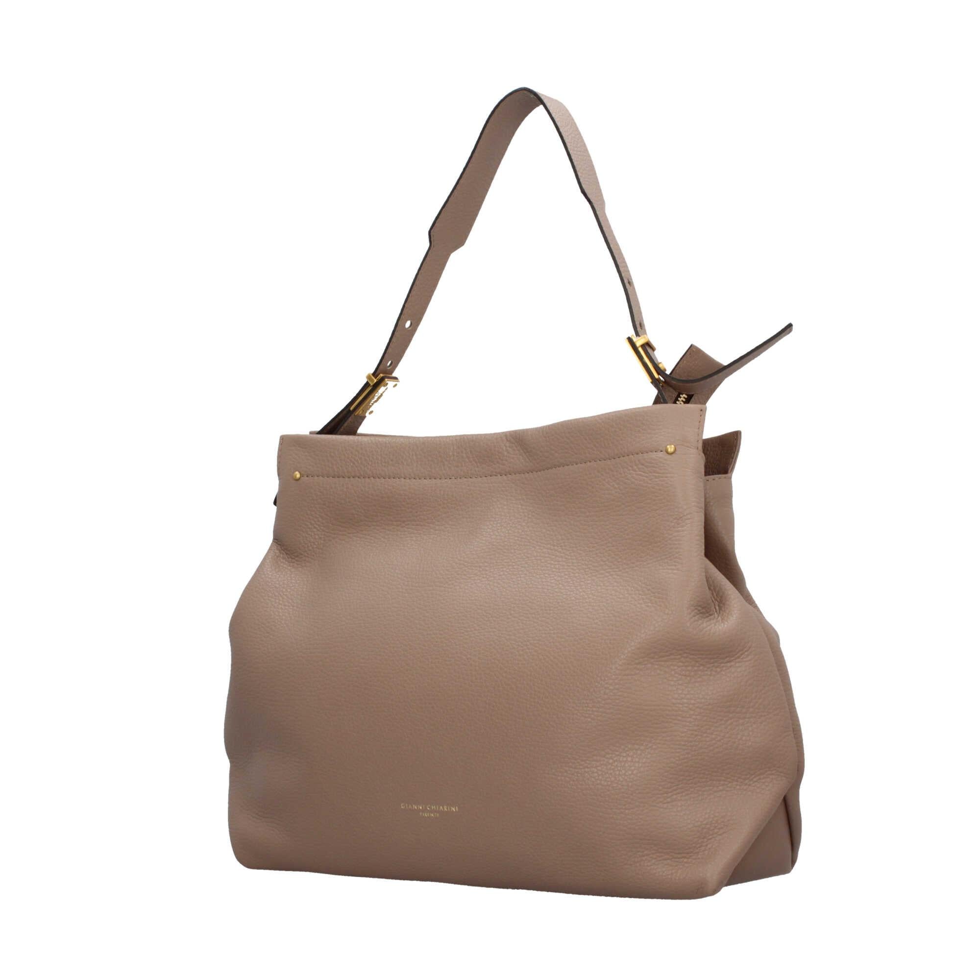 Gianni Chiarini Matilde - Borsa a Spalla in Pelle Martellata con Finiture Dorate