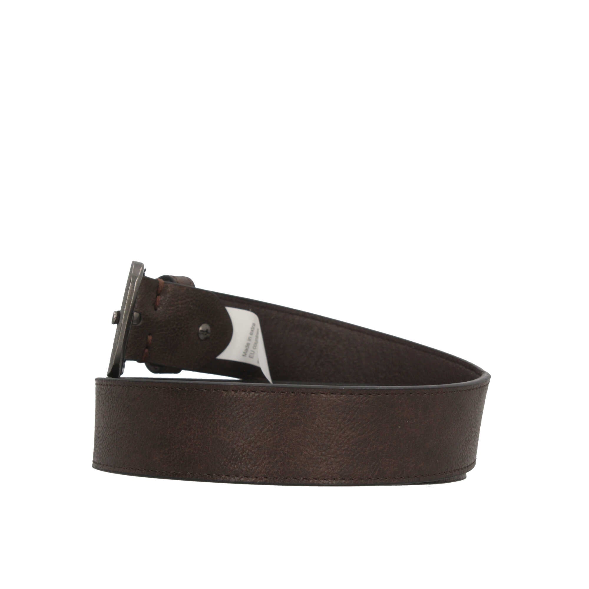 Cintura da uomo Lumberjack in pelle con fibbia in metallo