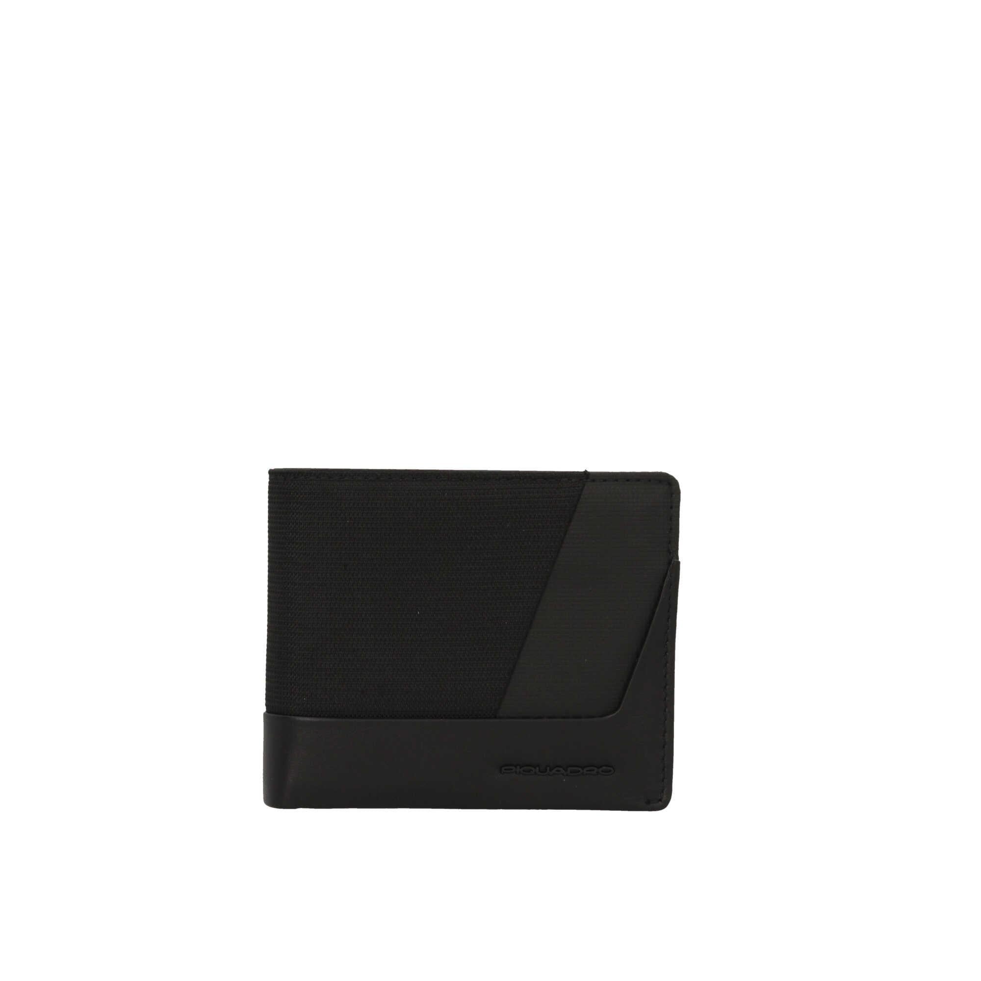 Portafoglio Piquadro in pelle e tessuto riciclato