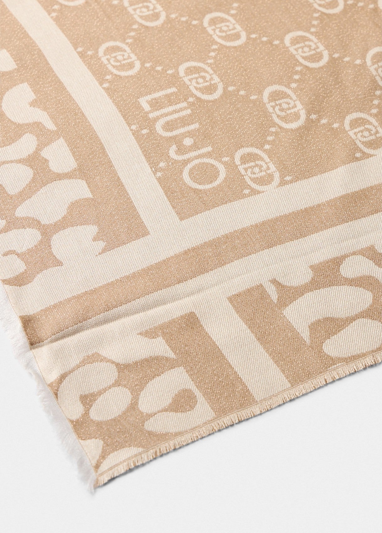 Liu Jo foulard jacquard con logo e motivo animalier Beige TU | Giò Fashion