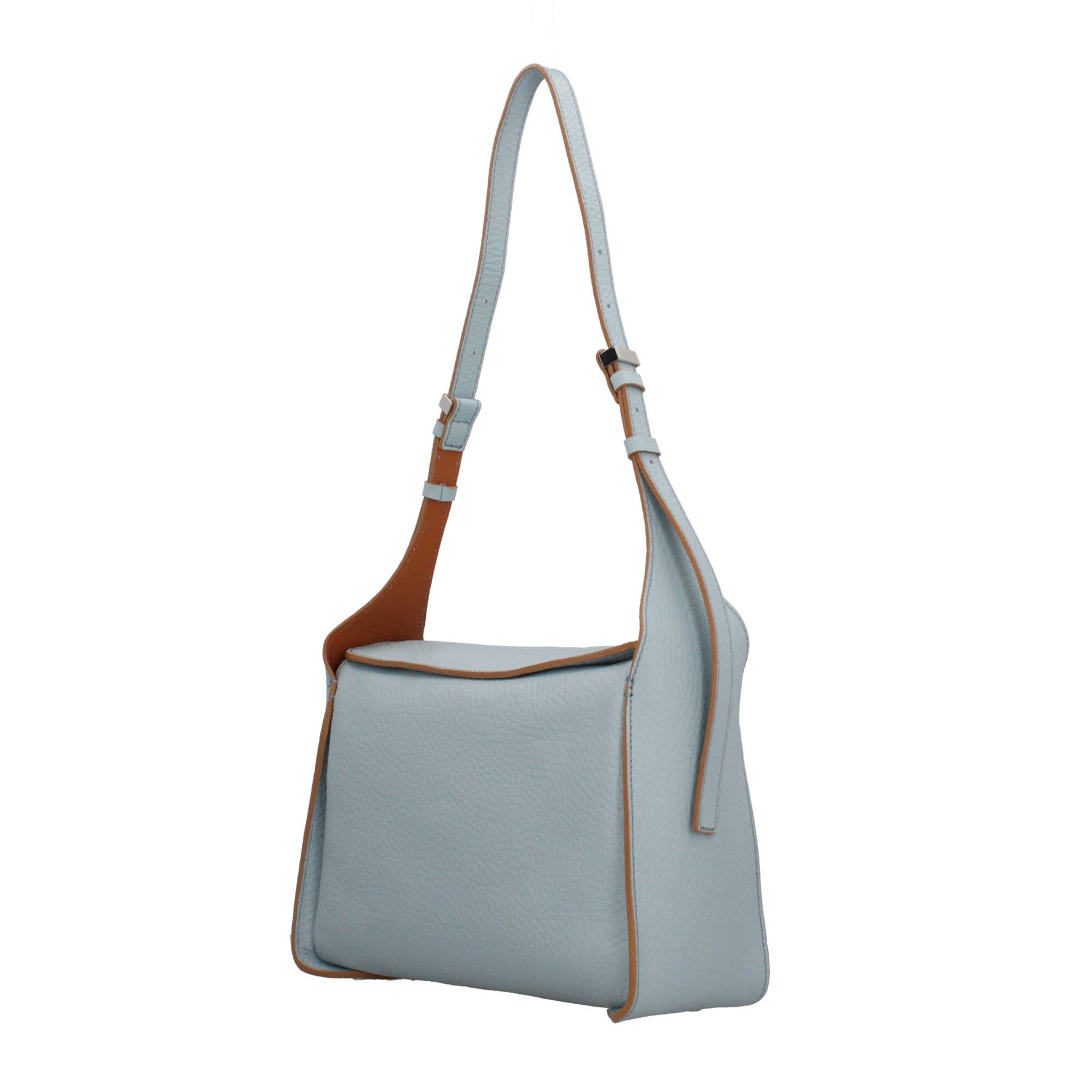 Gianni Chiarini Penelope borsa a tracolla in pelle double grana maxi con chiusura a calamita