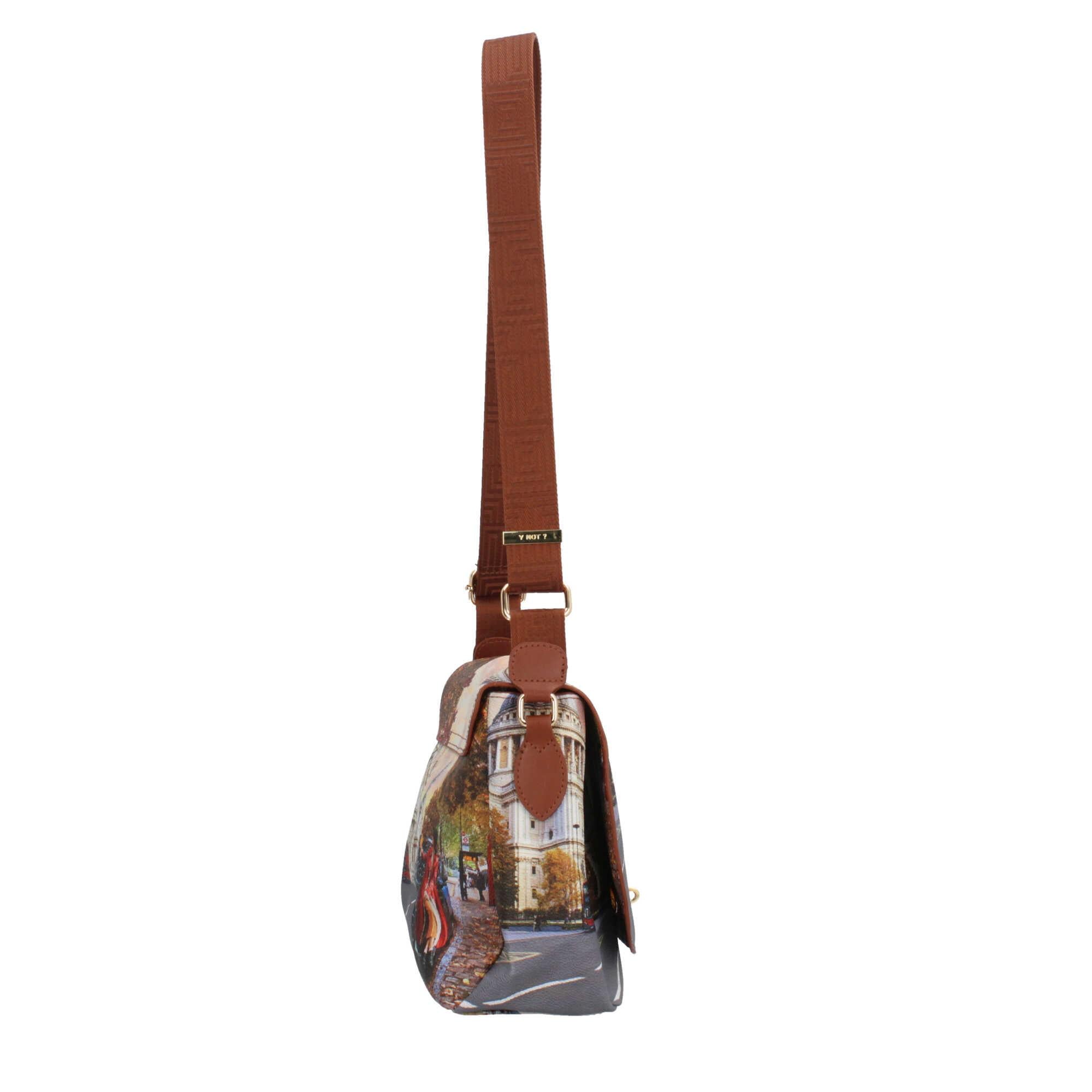 Borsa a Tracolla Y Not con Patta e Chiusura a Girello