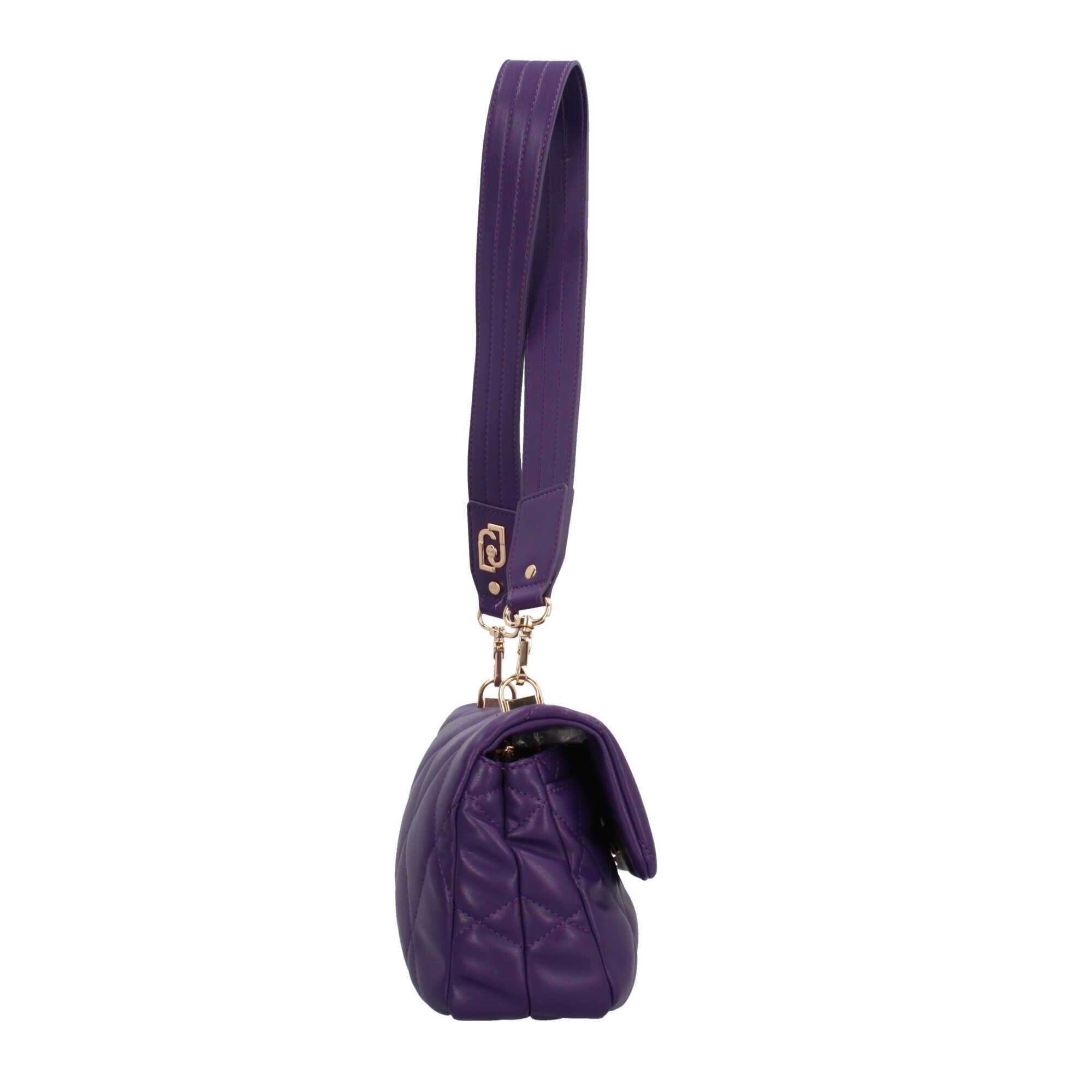 Borsa a spalla matelassè con logo Liu Jo