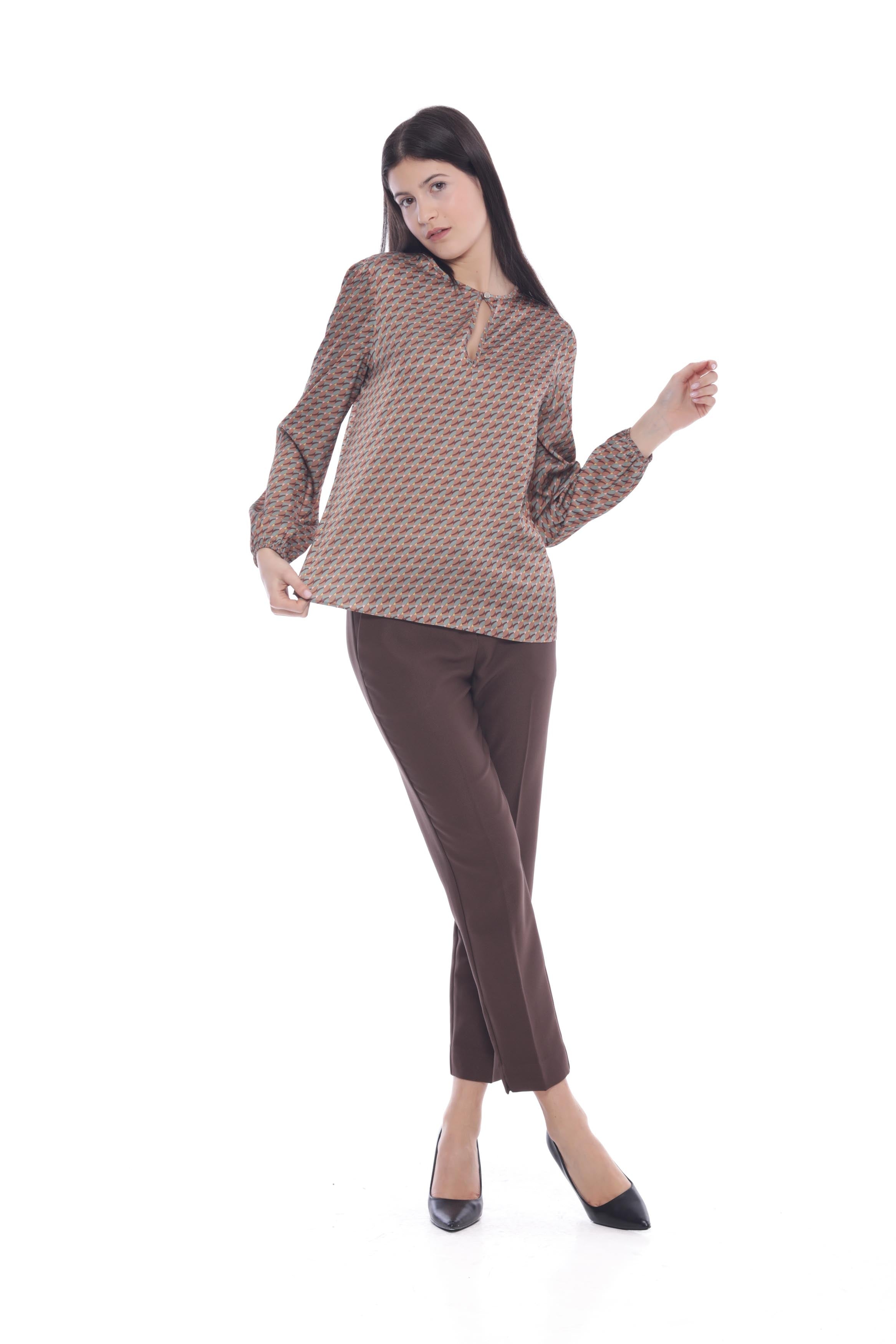 Pantalone sigaretta Mimi Mua in tessuto tecnico con elastico
