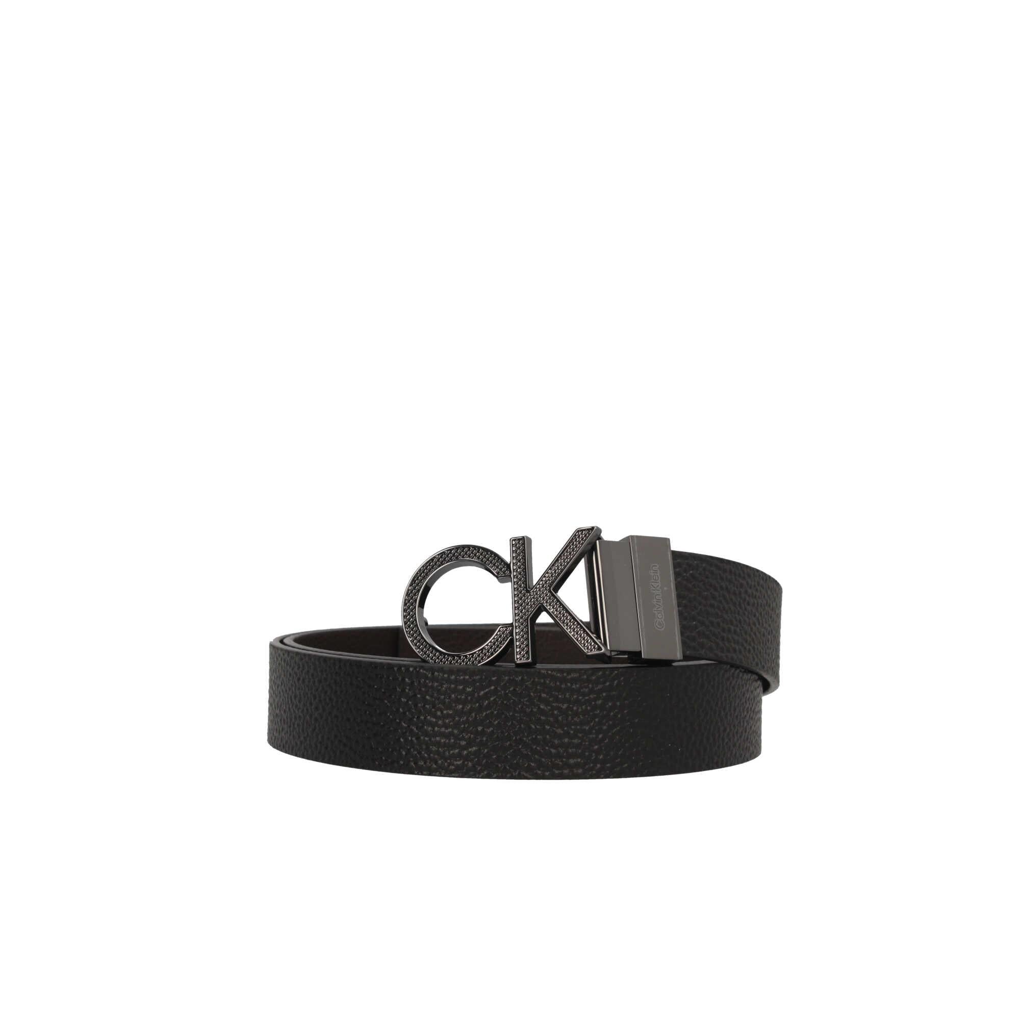 Cintura Calvin Klein Reversibile in Pelle con Fibbia Logo Metallico