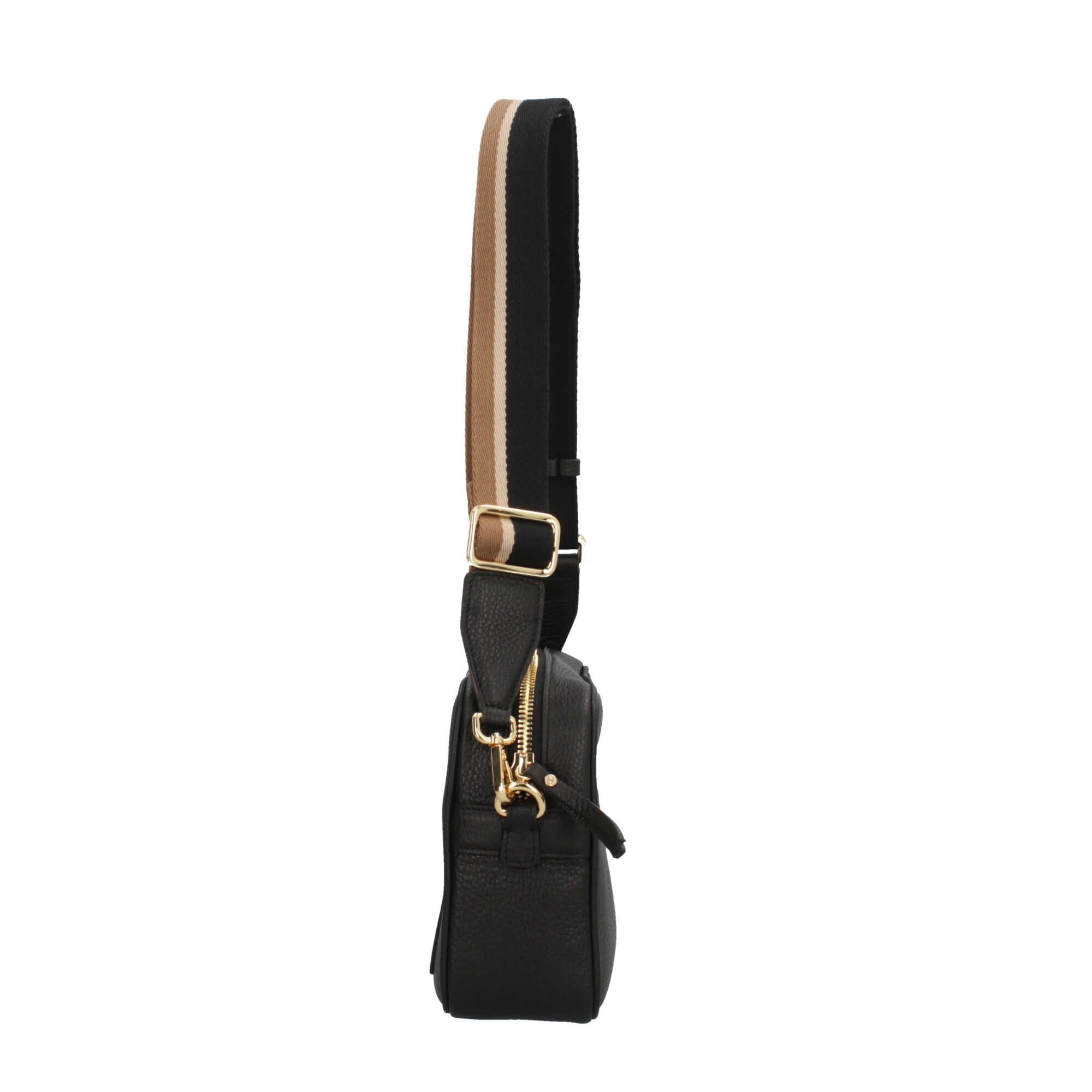 Gianni Chiarini Sporty Chic - Borsa a Tracolla in Pelle Grana con Tracolla a Contrasto