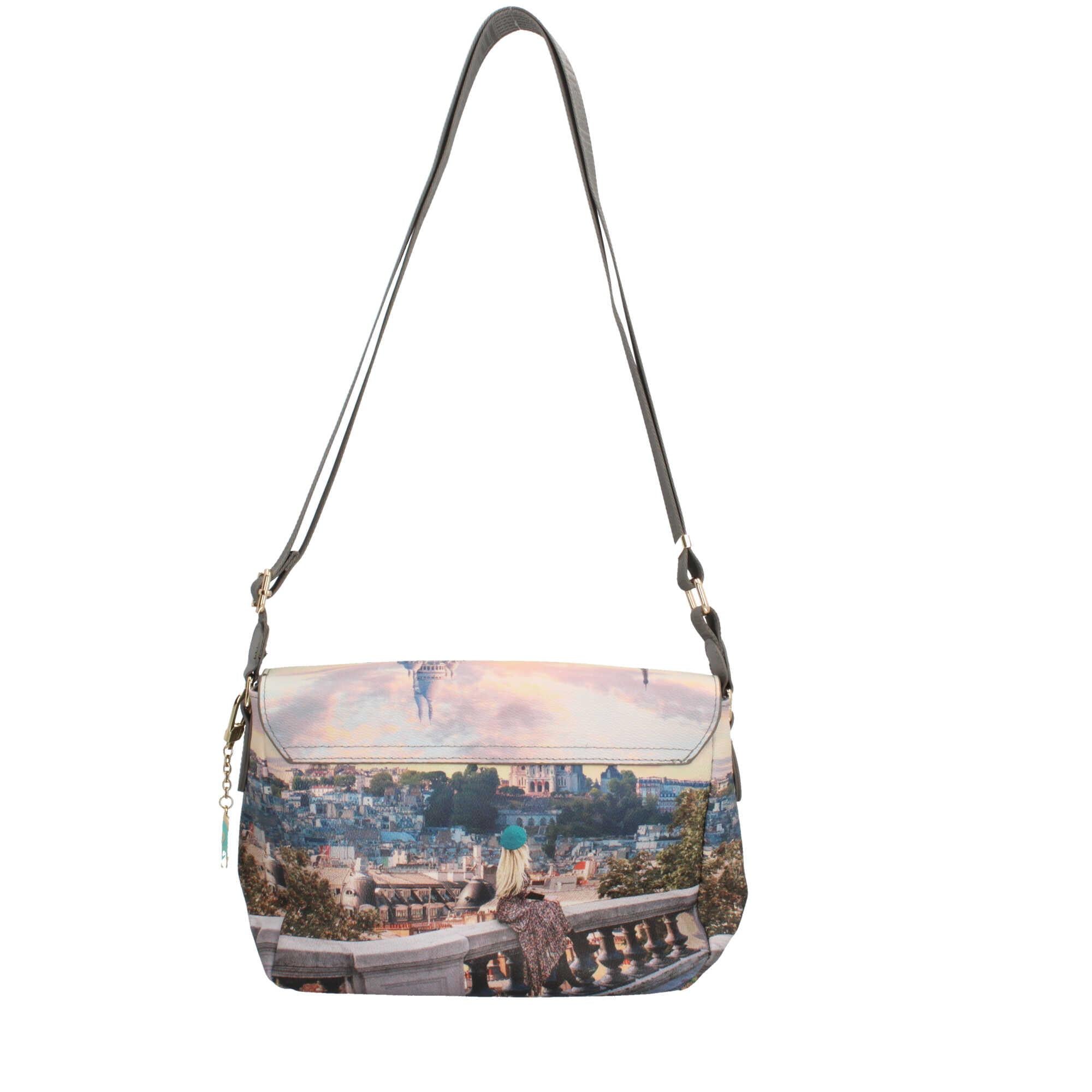 Borsa a Tracolla Y Not con Patta e Chiusura a Girello