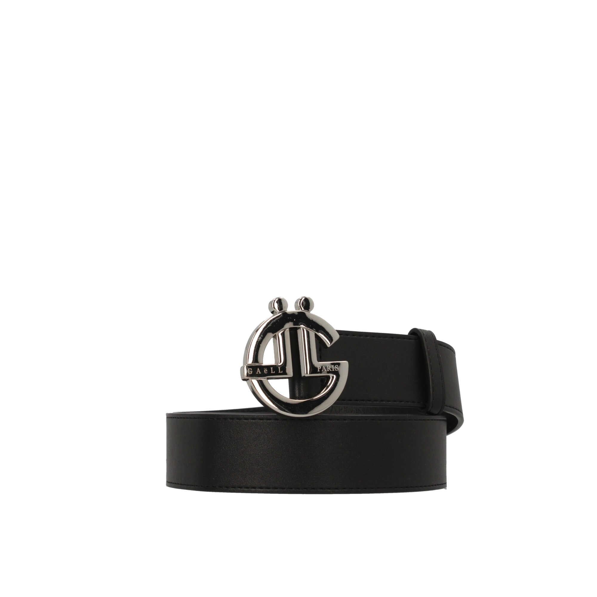 Cintura in ecopelle con logo in metallo