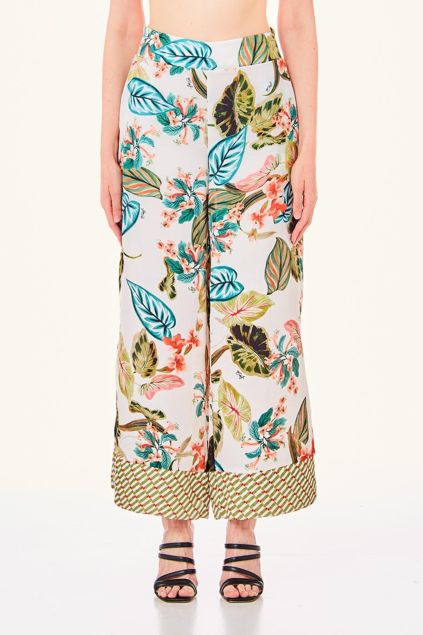 Pantalone Con Fantasia Tropicale Liu Jo