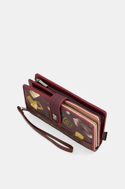 Anekke portafoglio lungo con chiusura a clip e dettagli logo