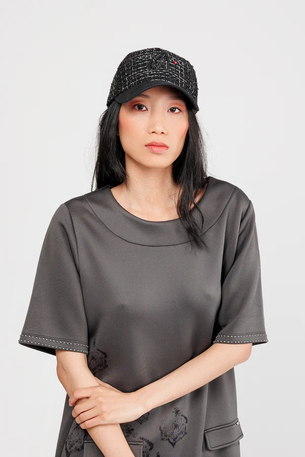 Cappellino Anekke donna in tweed con logo ricamato