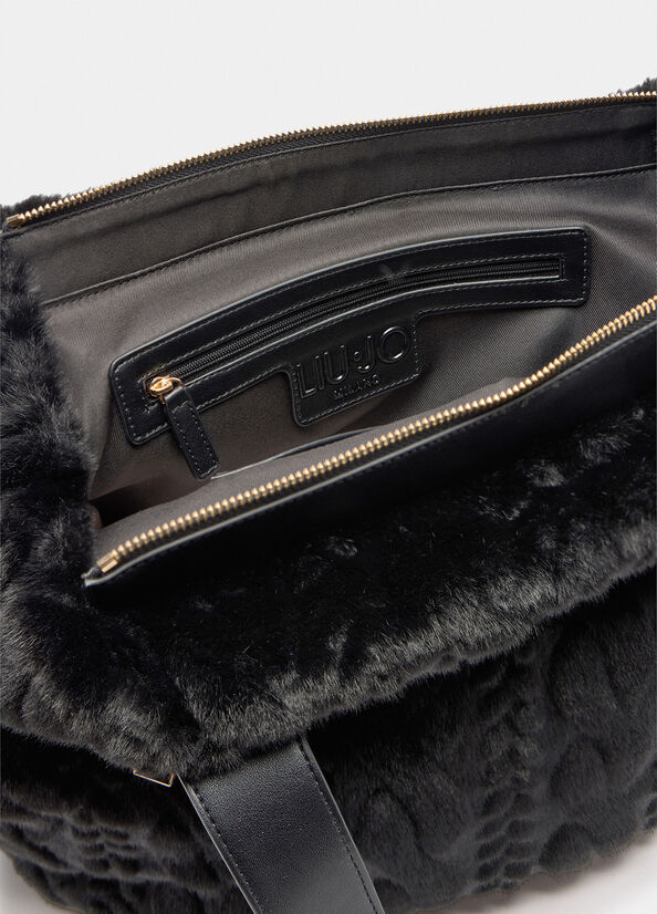 Borsa shopper Liu Jo in pelliccia effetto lavorato