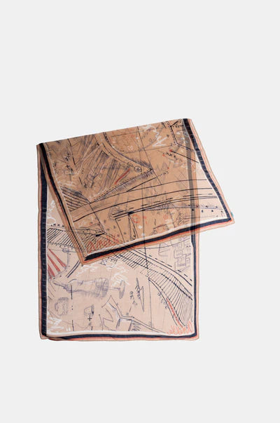 Sciarpa Anekke donna rettangolare con fantasia astratta