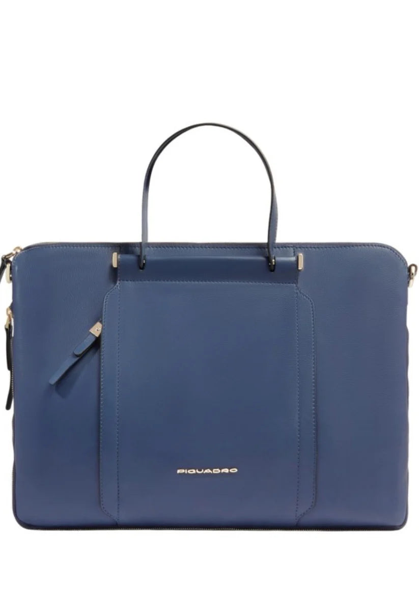 Borsa Piquadro in pelle porta PC con doppio manico