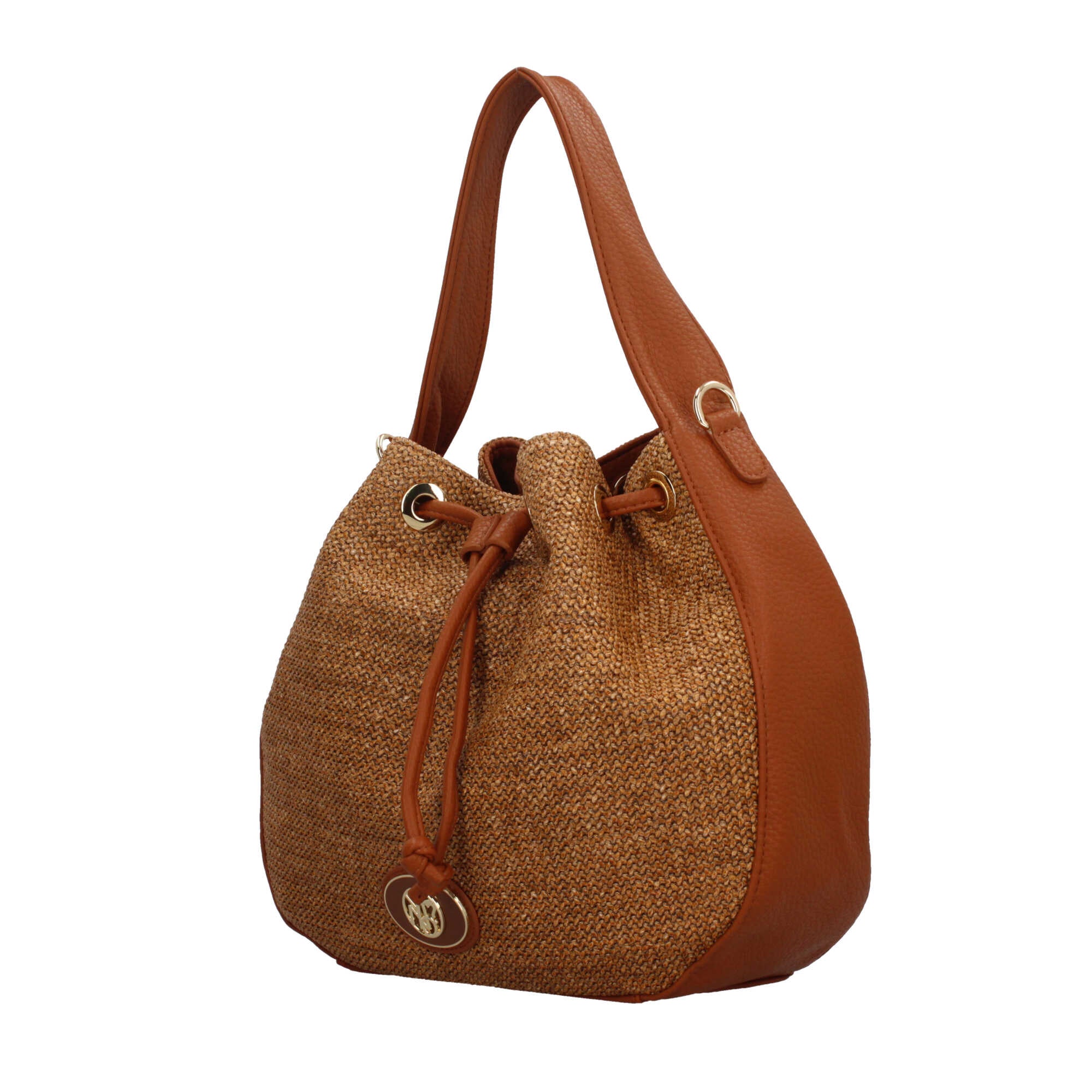 Borsa hobo donna YNot in rafia con manico in ecopelle