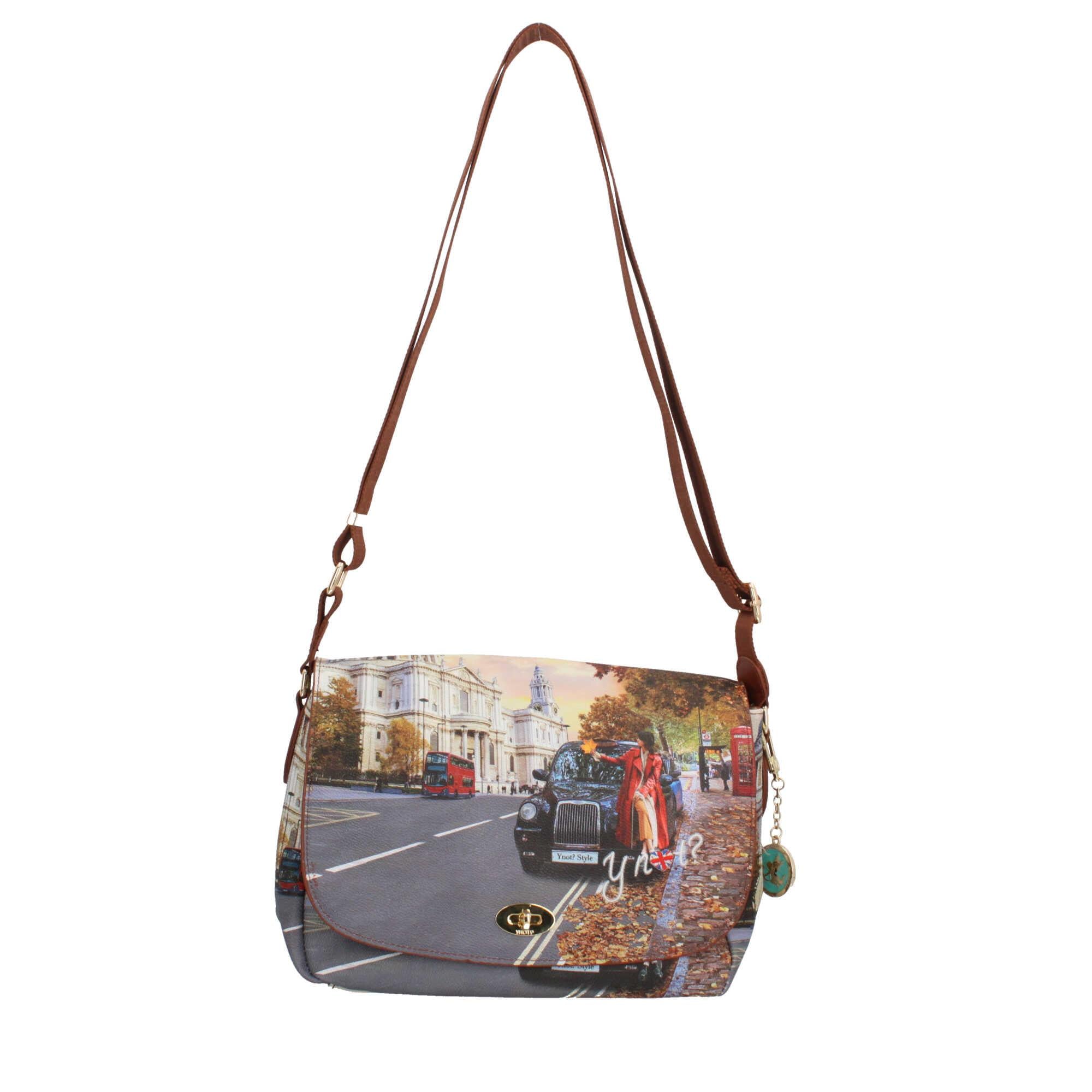 Borsa a Tracolla Y Not con Patta e Chiusura a Girello