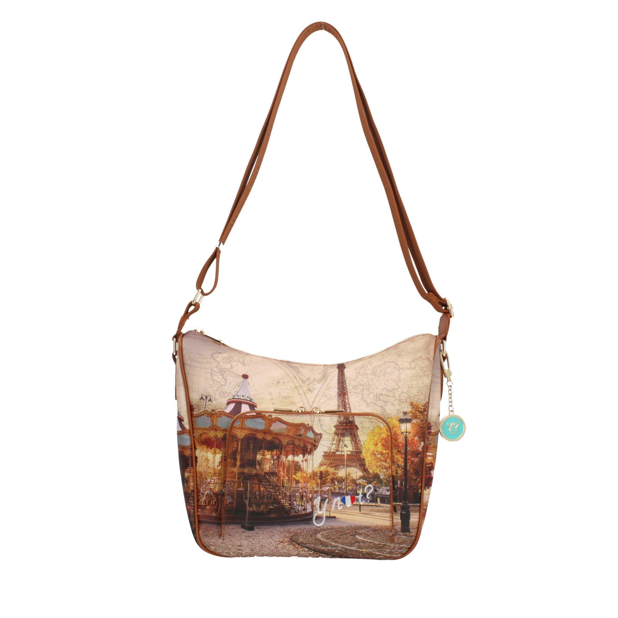 Borsa a tracolla con citta y not
