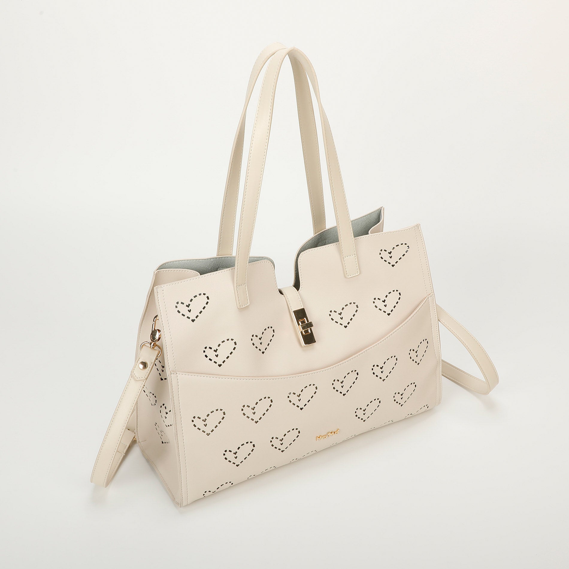 Mimi Mua borsa shopping con cuore traforato