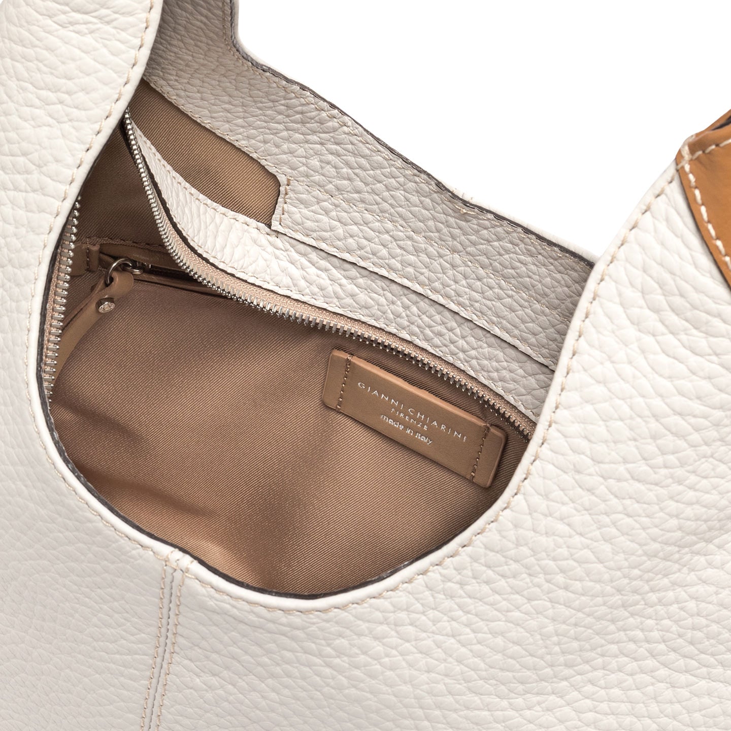 Gianni Chiarini Alessandra borsa maxi in pelle martellata con tracolla in nastro