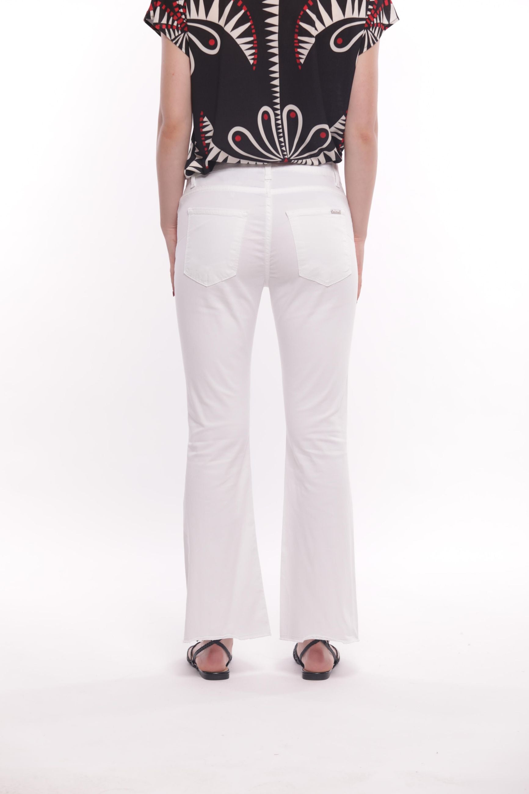 Mimi Mua pantalone cropped flare in gabardina