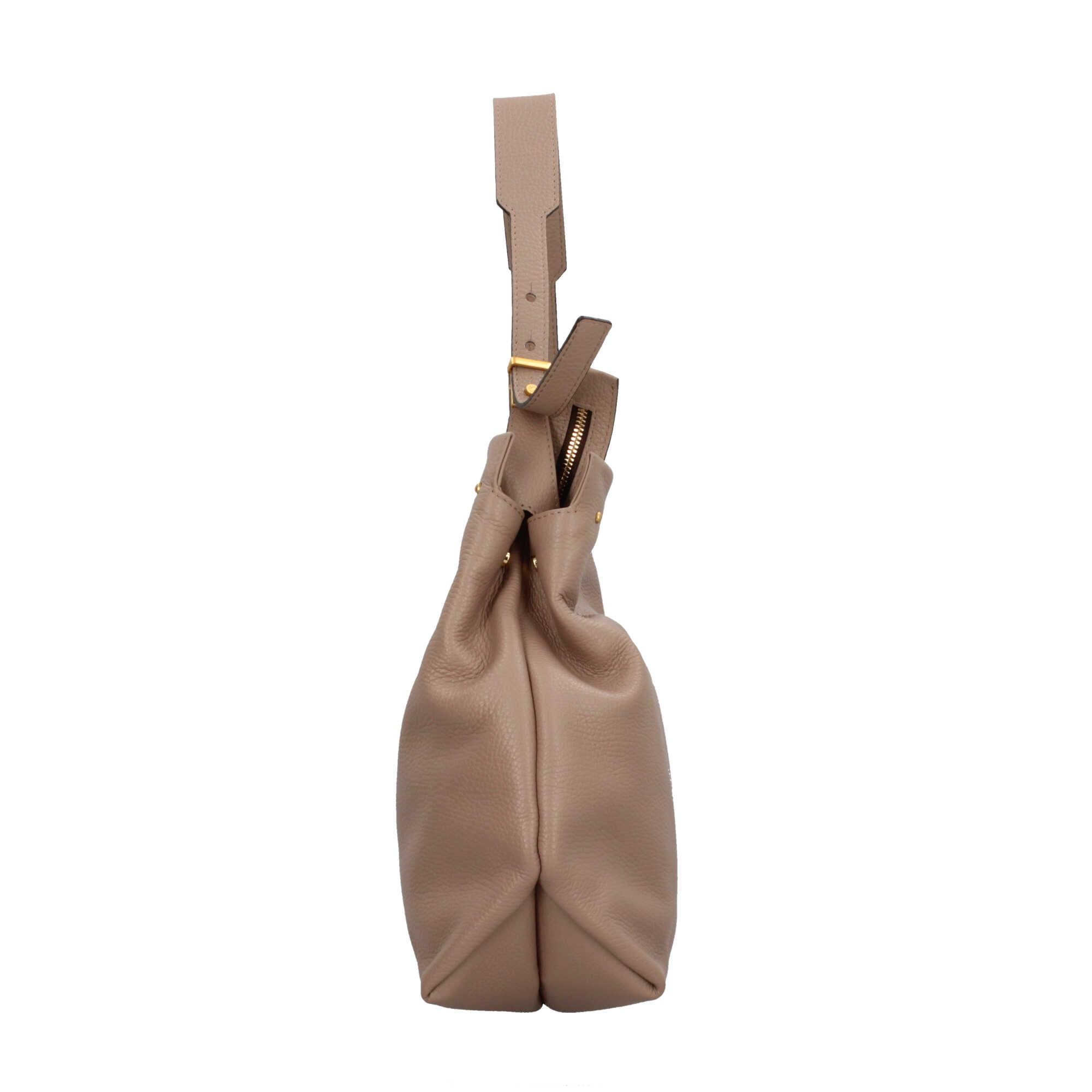Gianni Chiarini Matilde - Borsa a Spalla in Pelle Martellata con Finiture Dorate