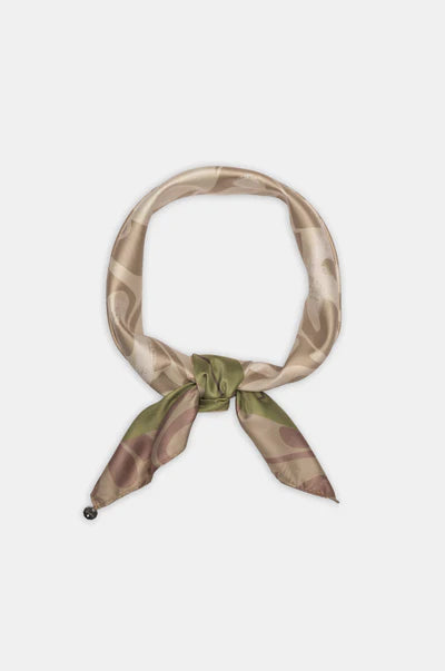 Anekke foulard donna quadrato con logo e stampa delicata elegante Verde TU | Giò Fashion