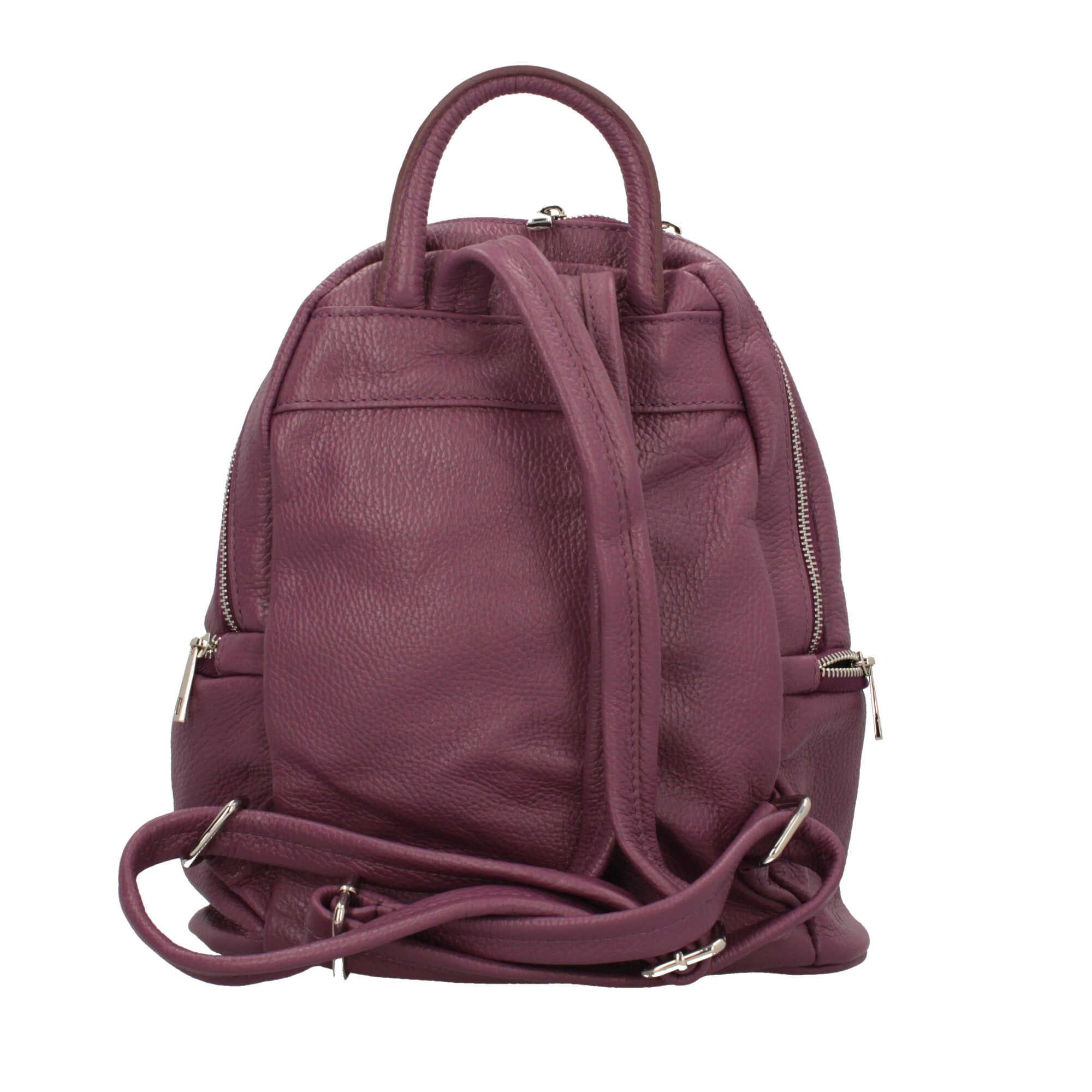 Zaino in pelle doppia zip