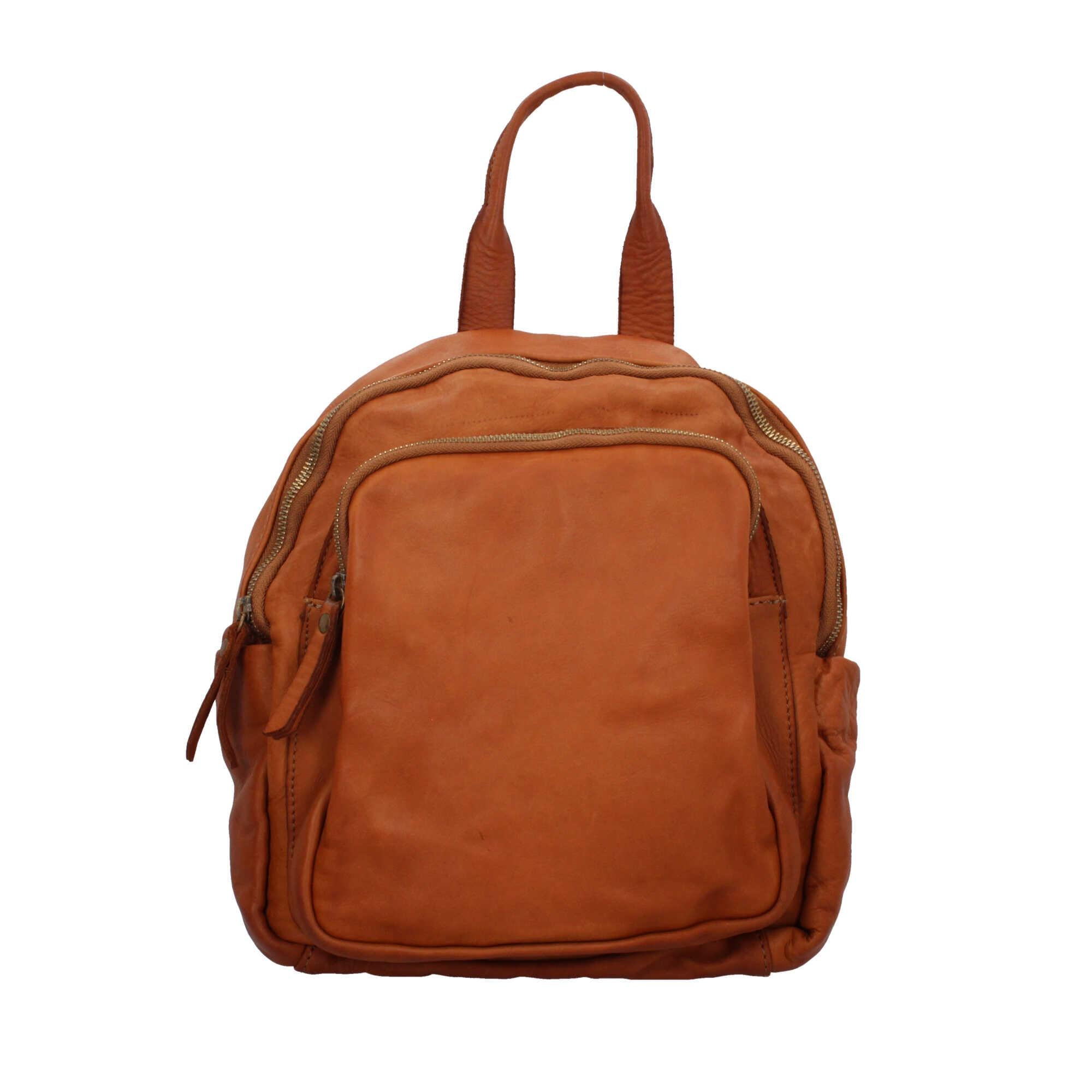 Zaino in pelle con spallacci regolabili in vera pelle