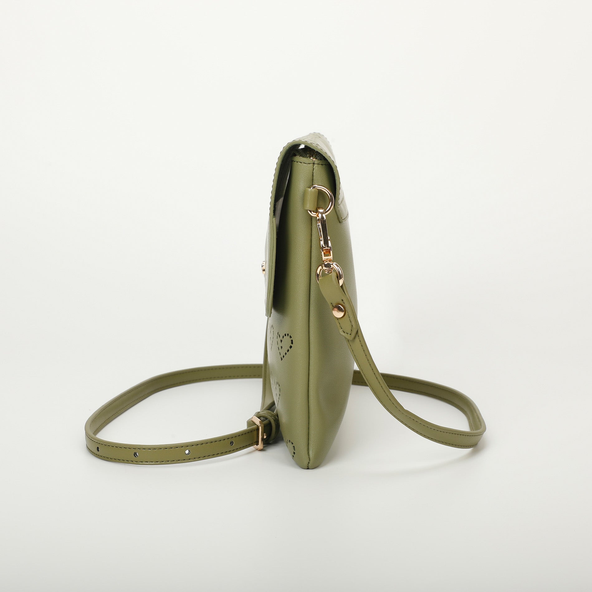 Mimi Mua borsa a tracolla con cuore traforato Verde TU | Giò Fashion