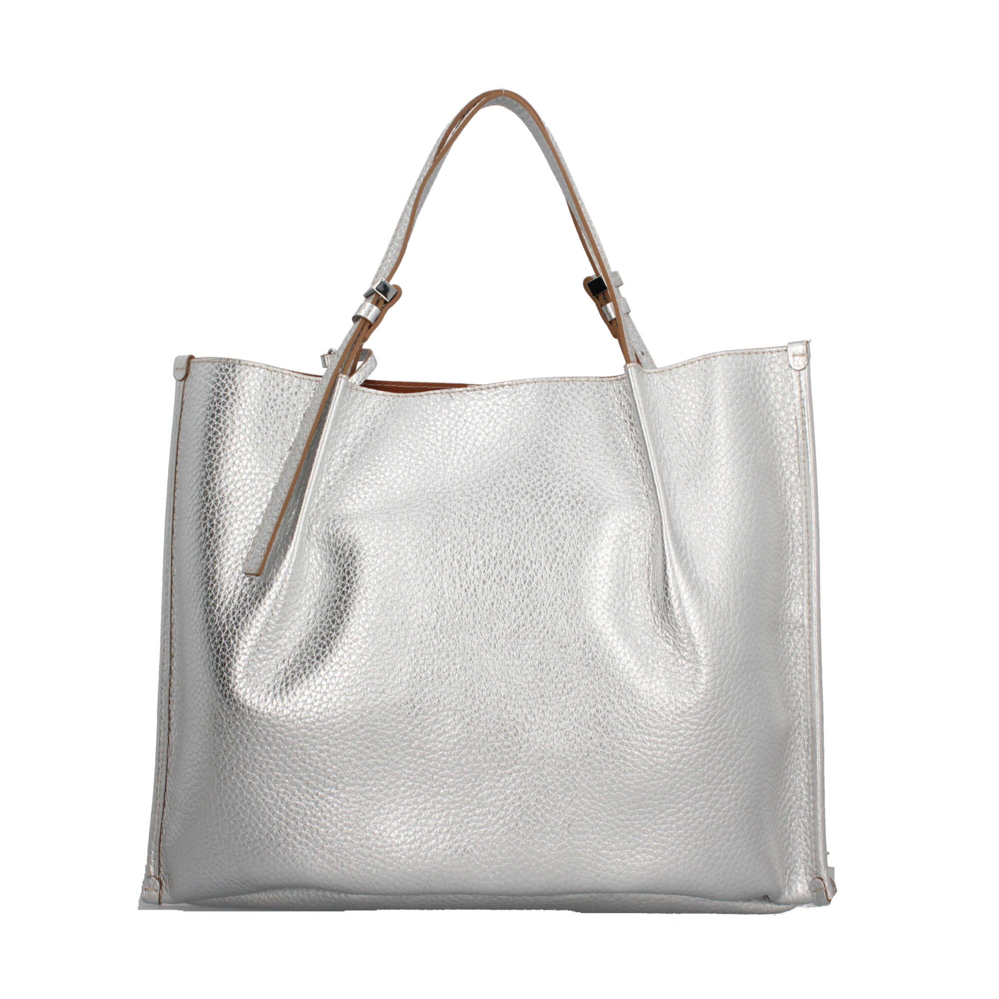 Gianni Chiarini Dory borsa shopper in pelle double grana maxi con chiusura a magnete