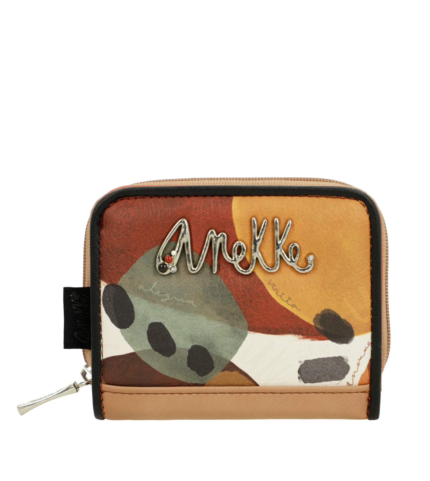 Portafoglio Anekke piccolo con zip e design moderno Arancione TU | Giò Fashion