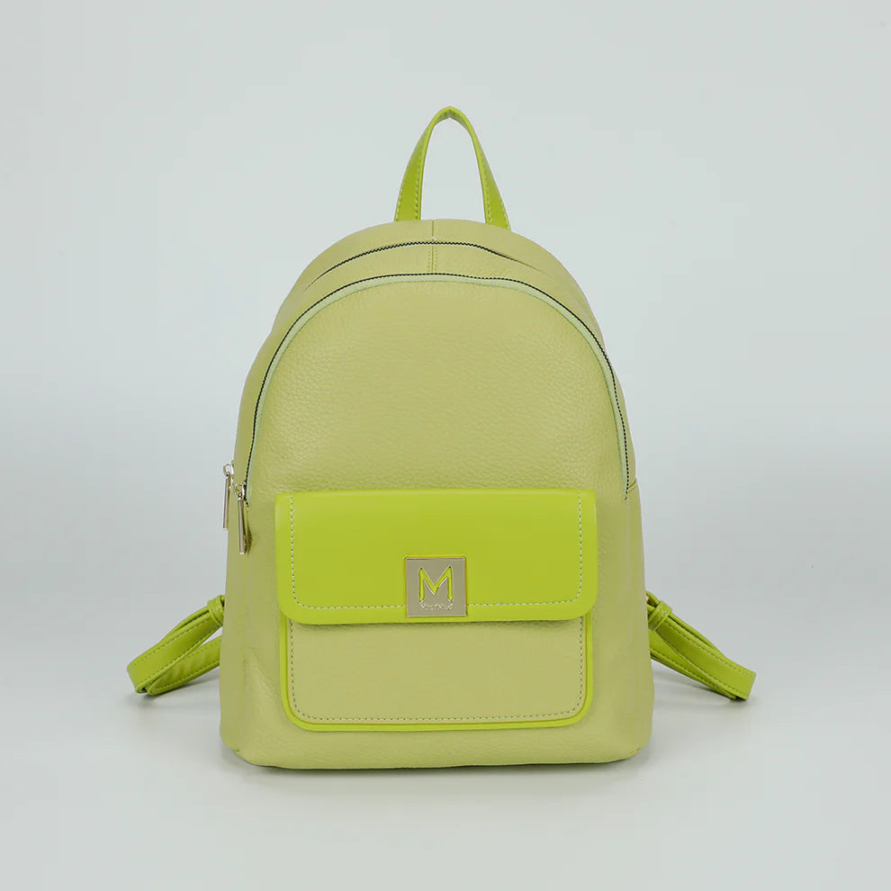 Zaino MIMI MUA con tasca frontale e logo in metallo Verde TU | Giò Fashion