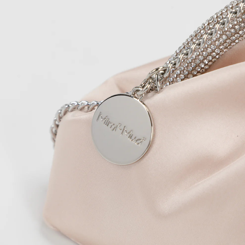 Borsa elegante donna Mimi Mua con strass e tracolla a catena