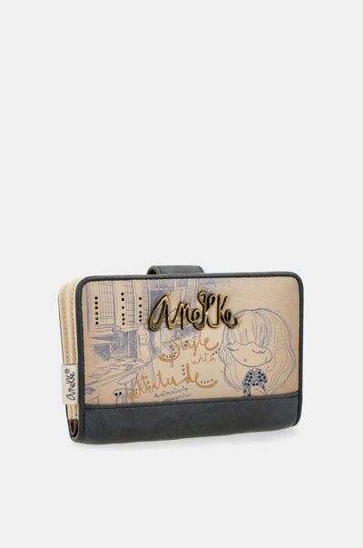 Portafoglio medio Anekke Contemporary con chiusura a clip