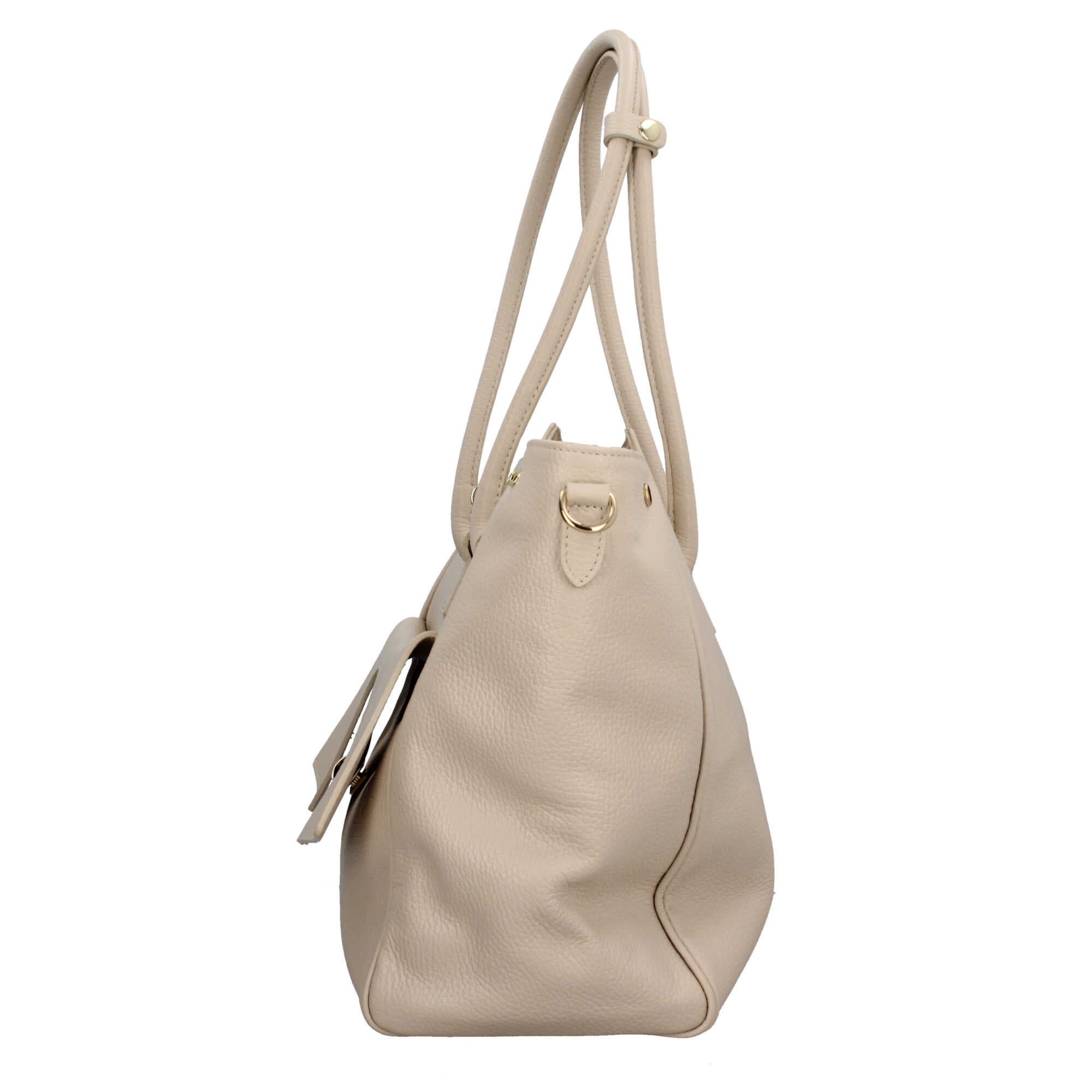 Borsa Made in Italy in vera pelle a spalla con design strutturato