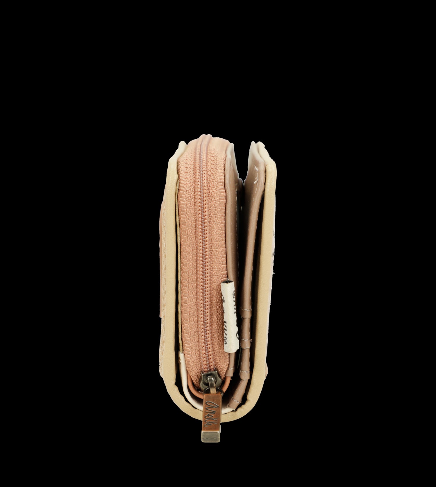 Portafoglio Anekke compatto con chiusura zip e design raffinato