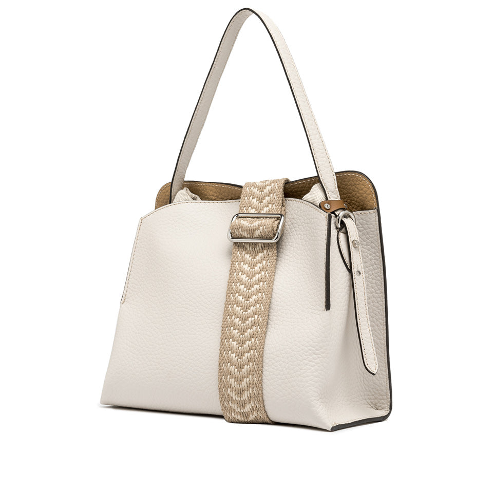Shopper Gianni Chiarini in pelle con manico rigido e dettaglio in corda Beige TU | Giò Fashion