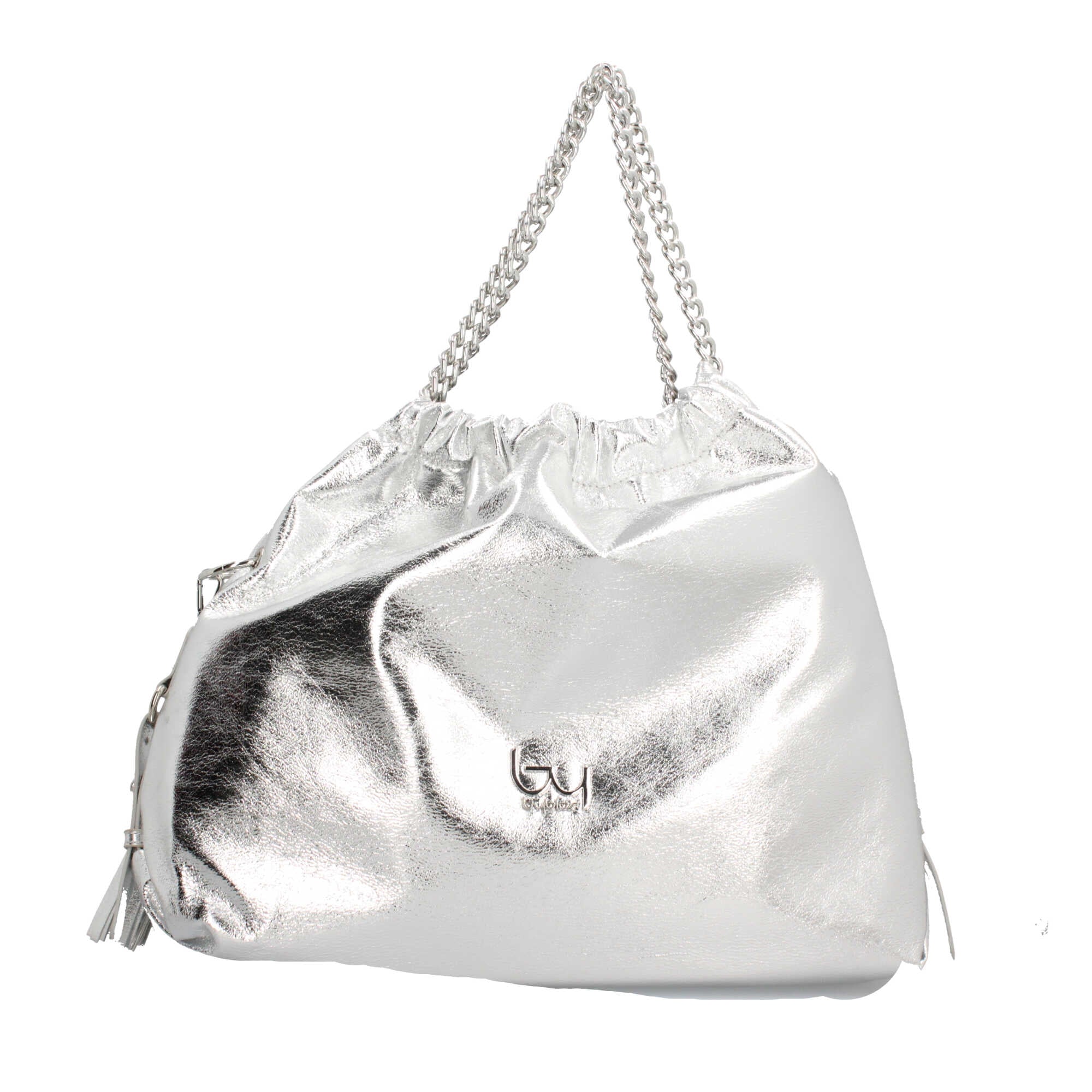 Borsa a spalla BY BYBLOS con effetto lucido e manici a catena