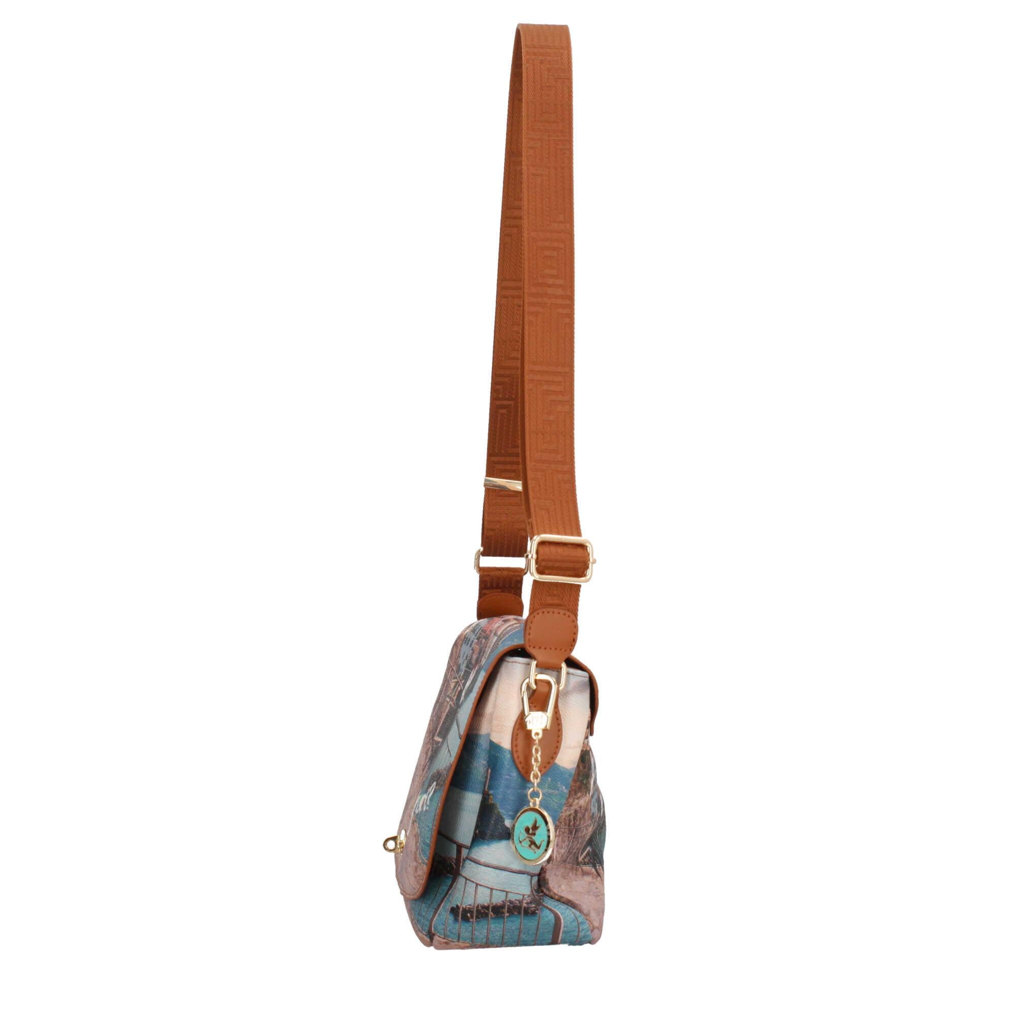 Borsa a Tracolla Y Not con Patta e Chiusura a Girello