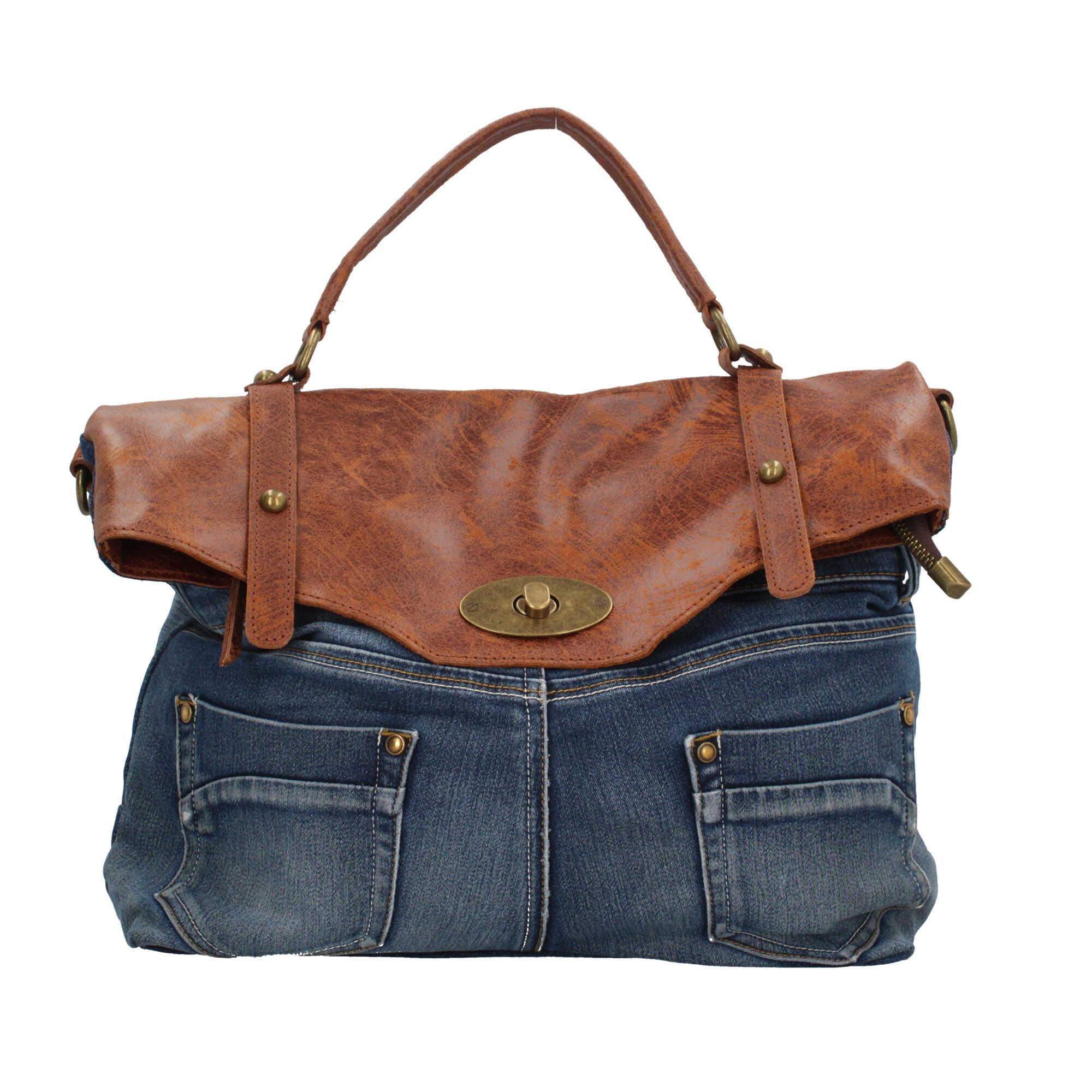 Borsa a mano in jeans Made in italy