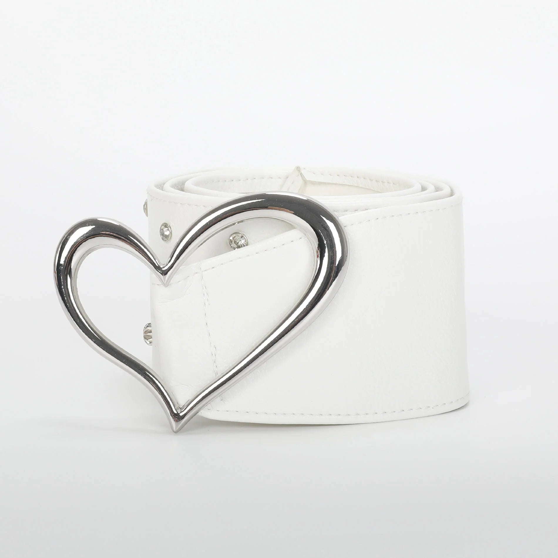 Cintura Mimi Mua con fibia a forma di cuore Bianco TU | Giò Fashion