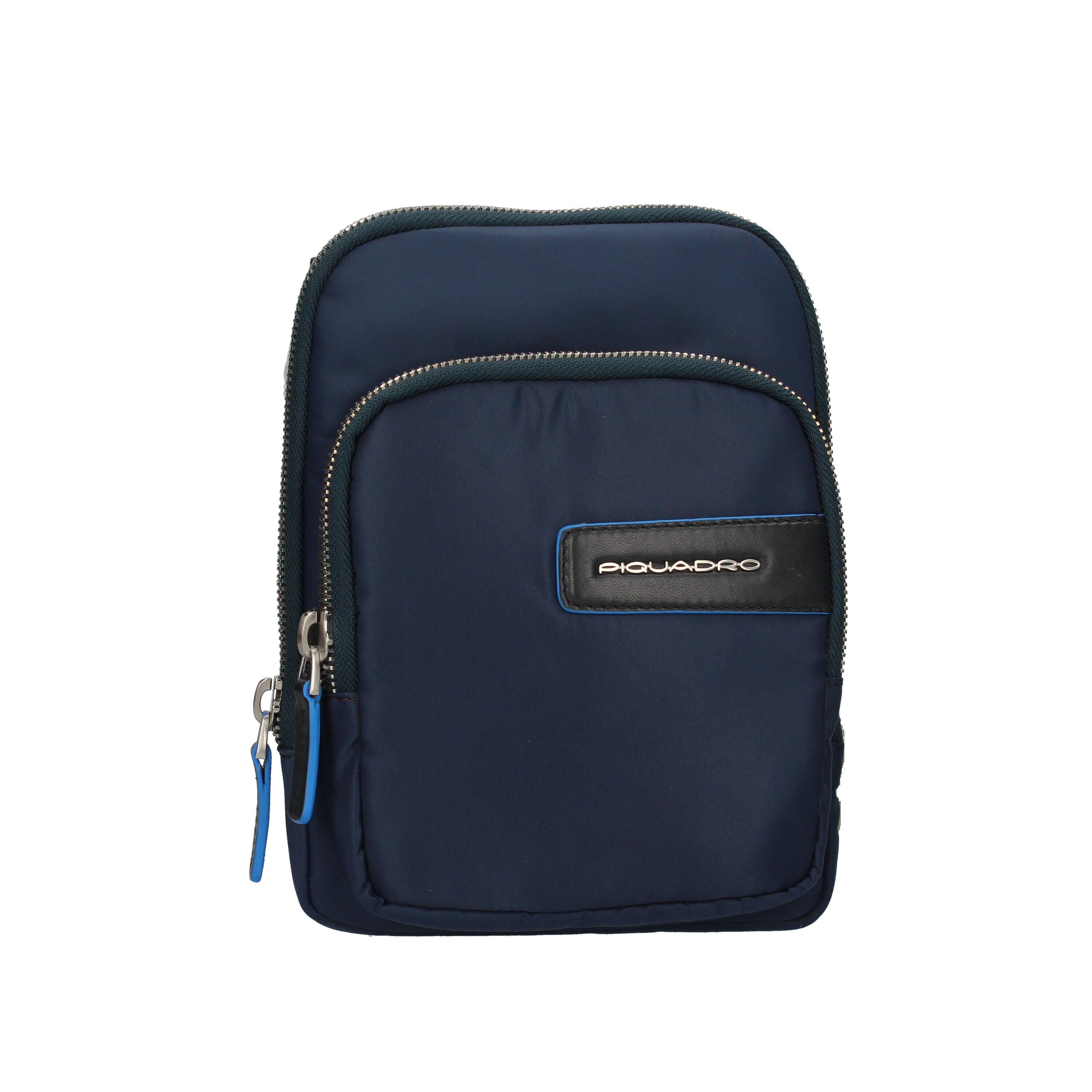 Borsa a tracolla in pelle e tessuto